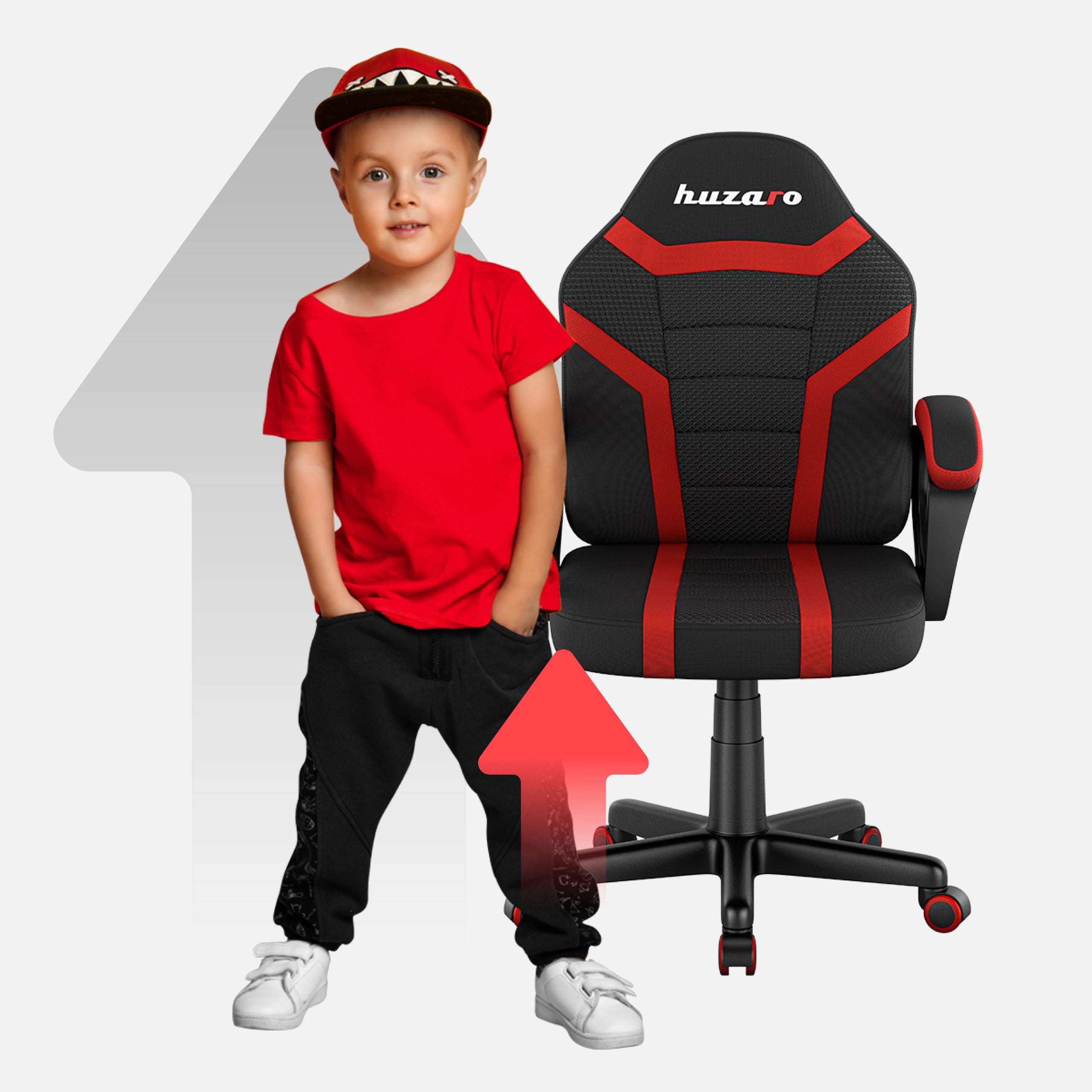 Fotel Gamingowy dla dziecka HUZARO RANGER 1.0 Red Mesh