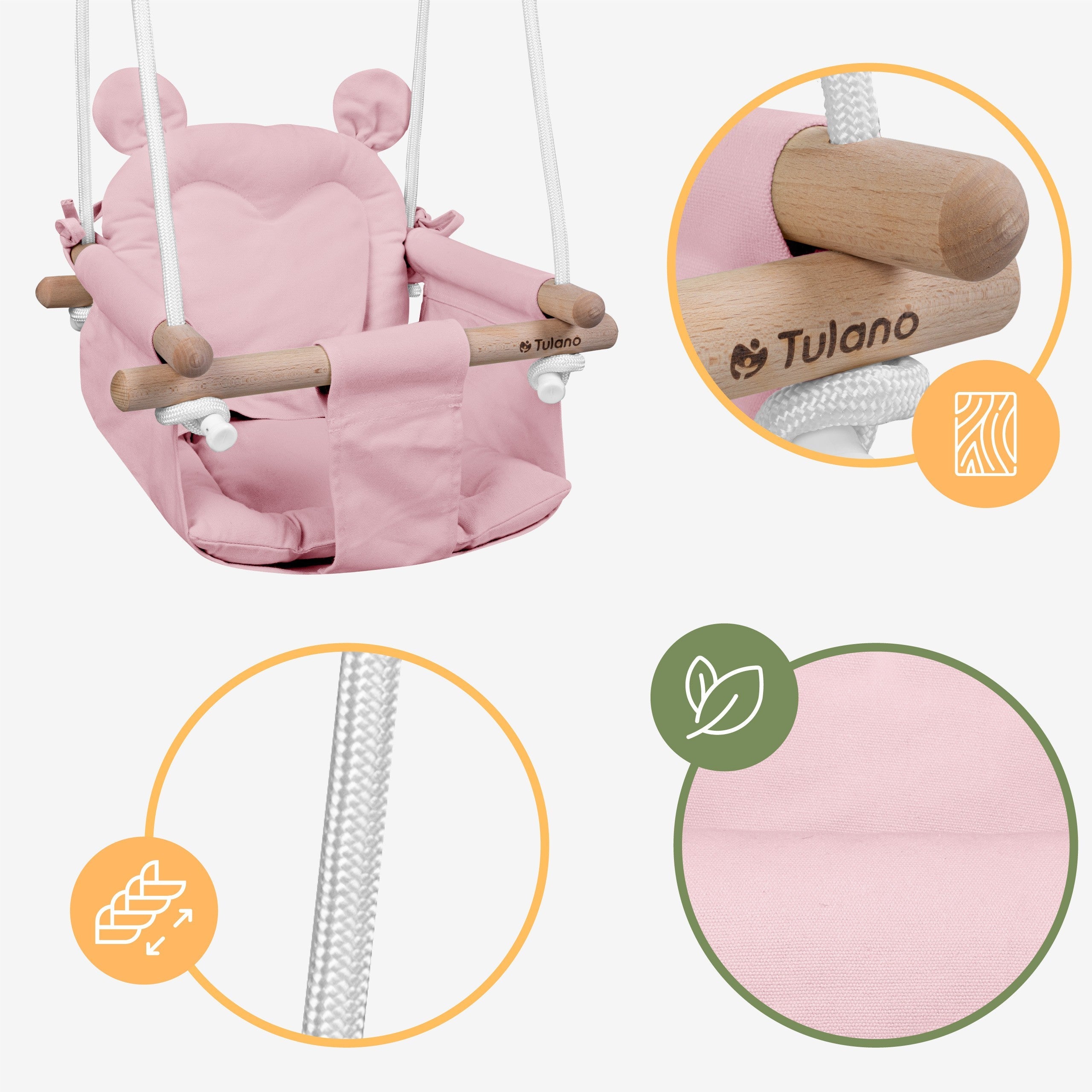 OUTLET Huśtawka dla dzieci TULANO Hop 30 Pink