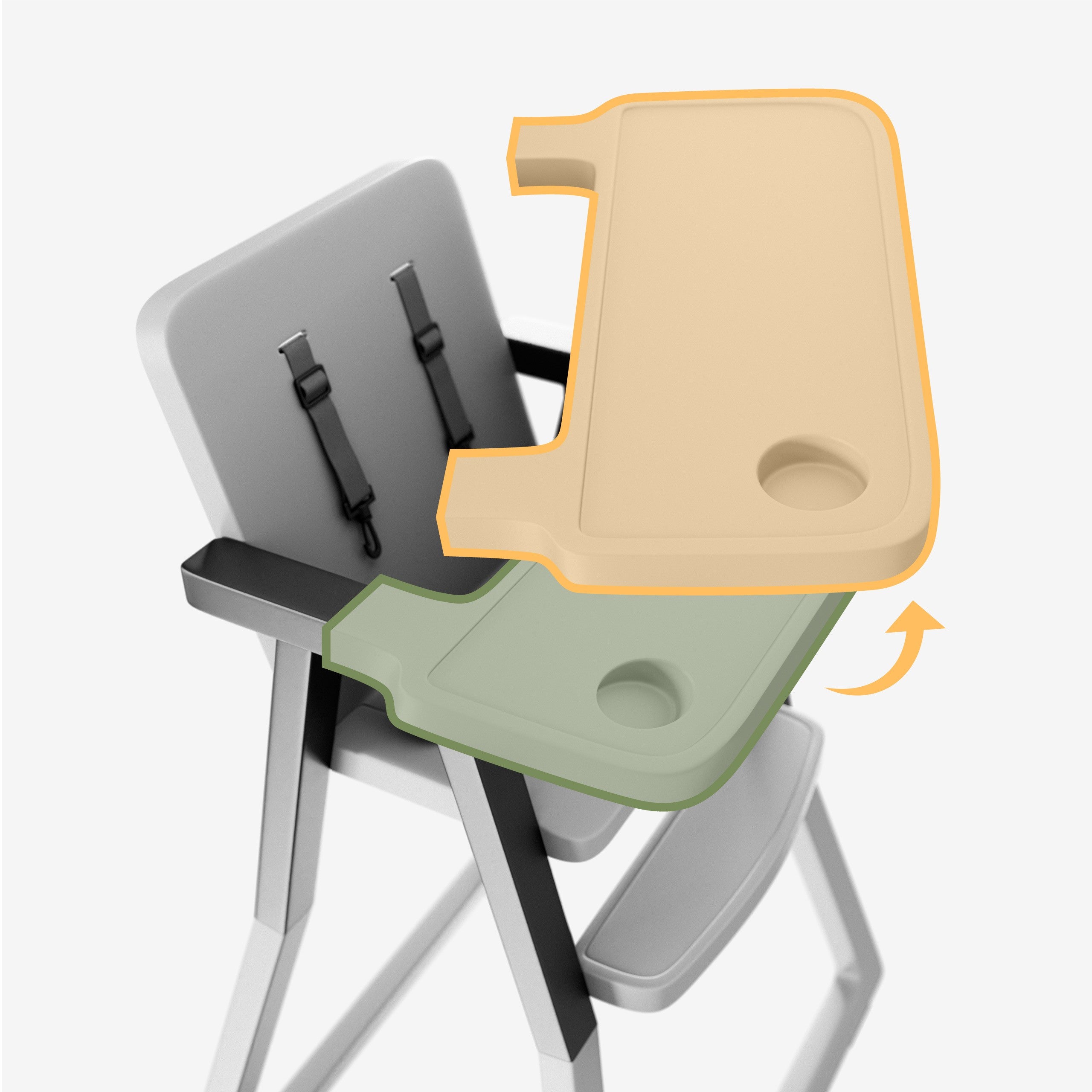 Krzesełko do karmienia plastikowe Tulano Morsel 25 Grey Black