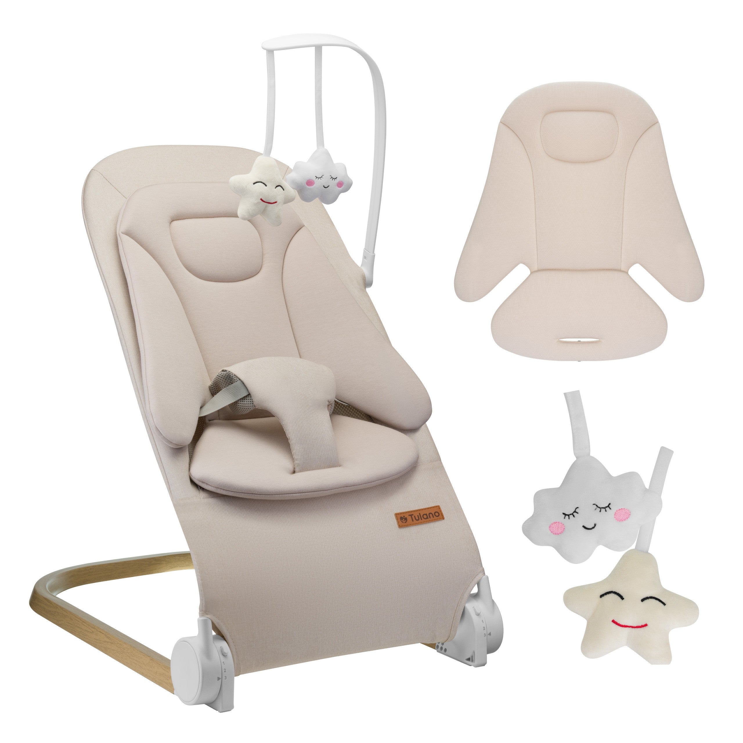 OUTLET Leżaczek bujaczek beżowy Tulano Moon 50 Beige