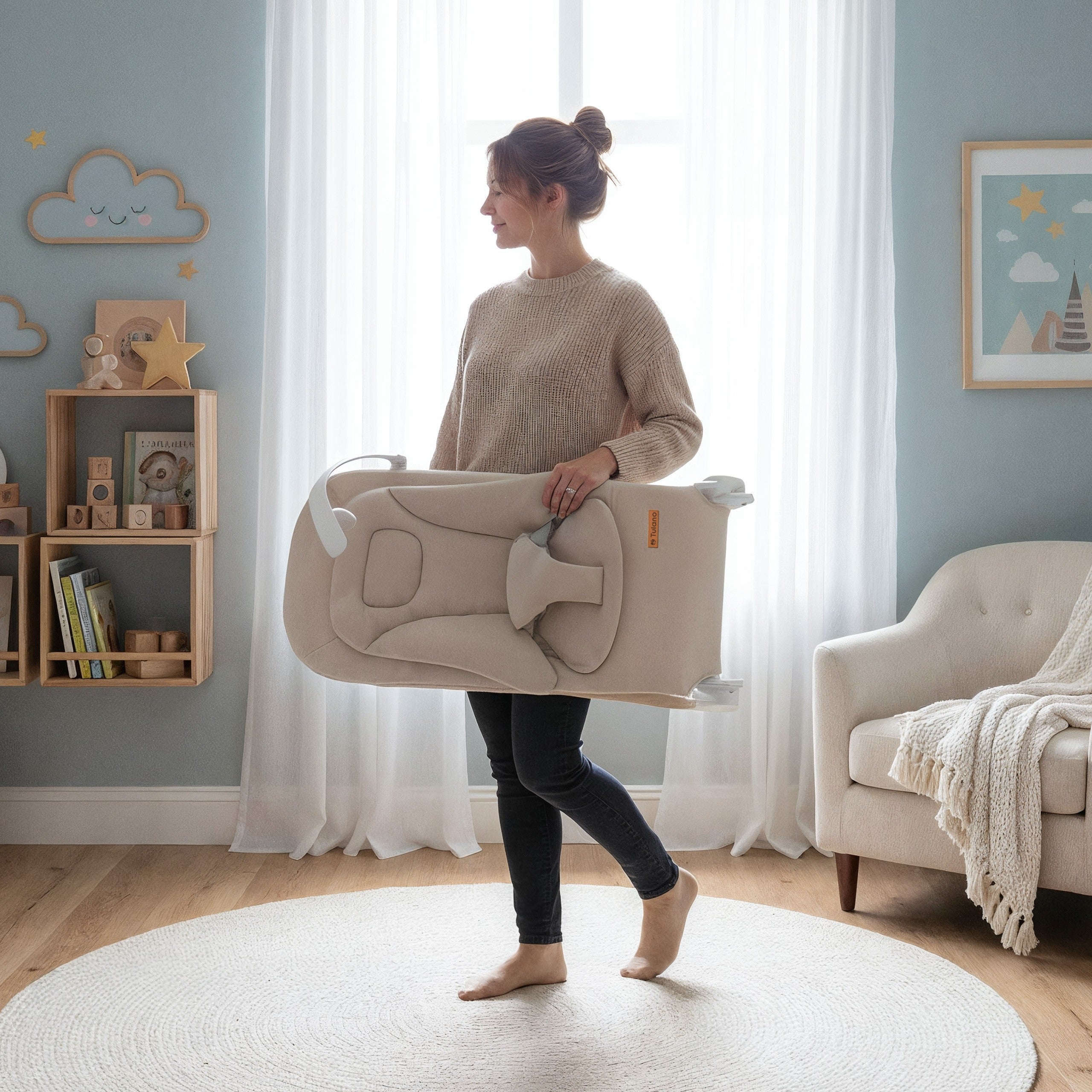 OUTLET Leżaczek bujaczek beżowy Tulano Moon 50 Beige