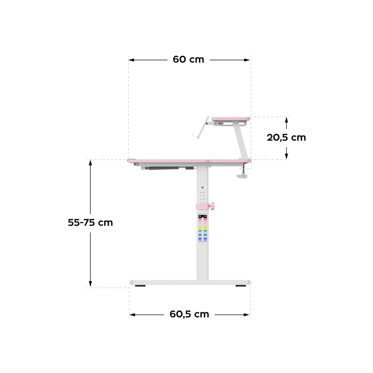 OUTLET Biurko dziecięce regulowane Mark Adler Study 3.7 Pink