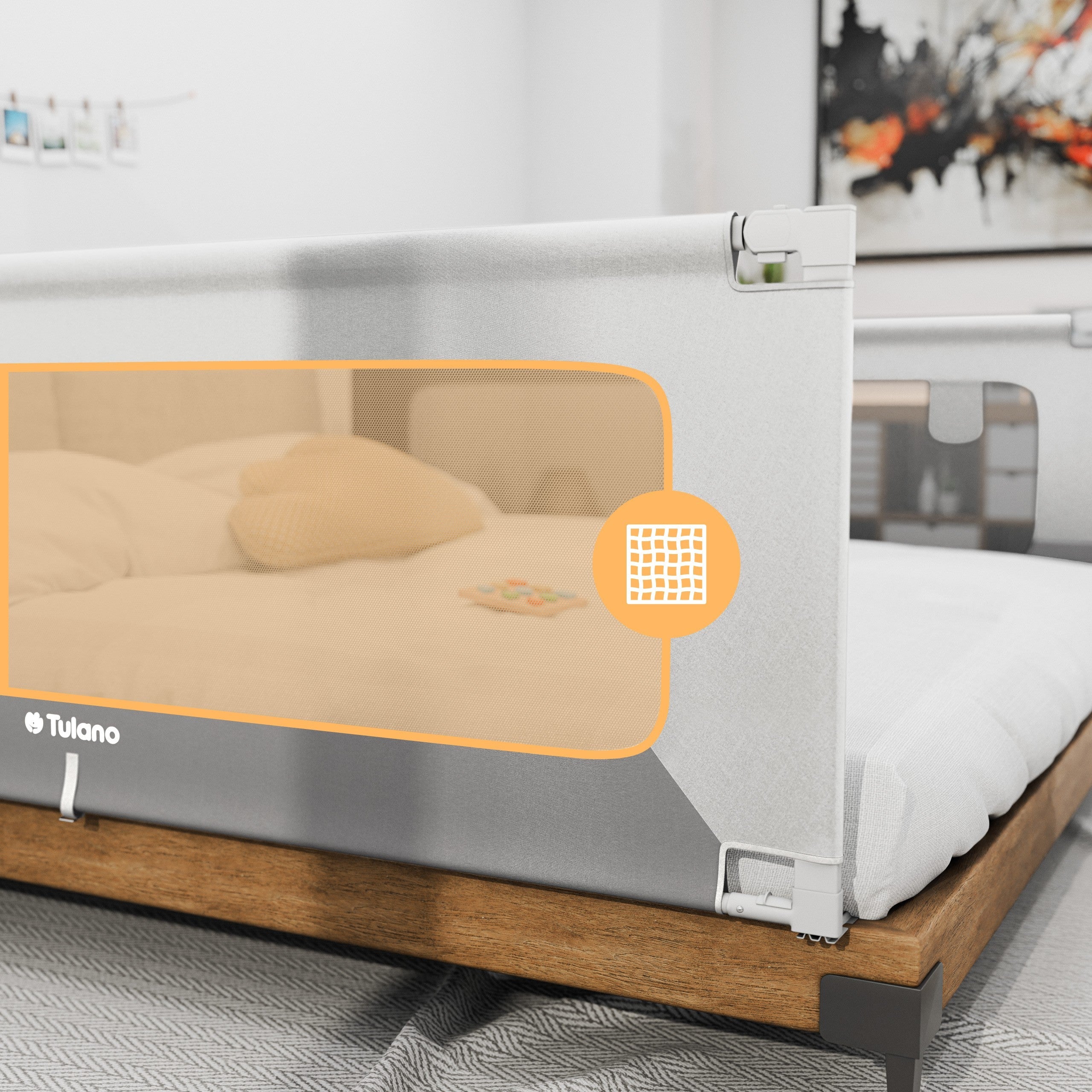 OUTLET Barierka ochronna na łóżko 160cm Tulano Cover 46 White-Grey