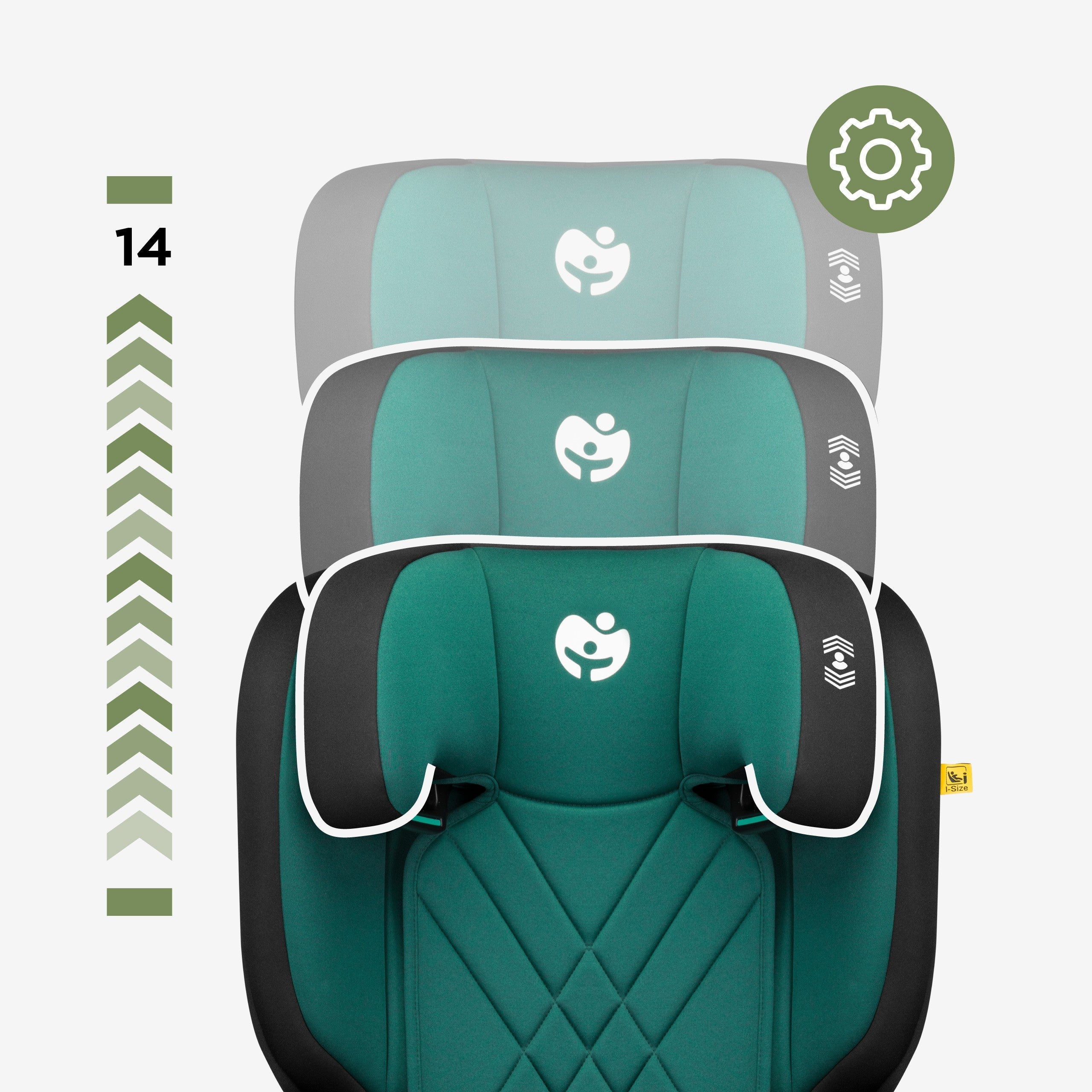 OUTLET Fotelik samochodowy dla dzieci 2w1 100 -150 cm Joy 45 Green I-Size