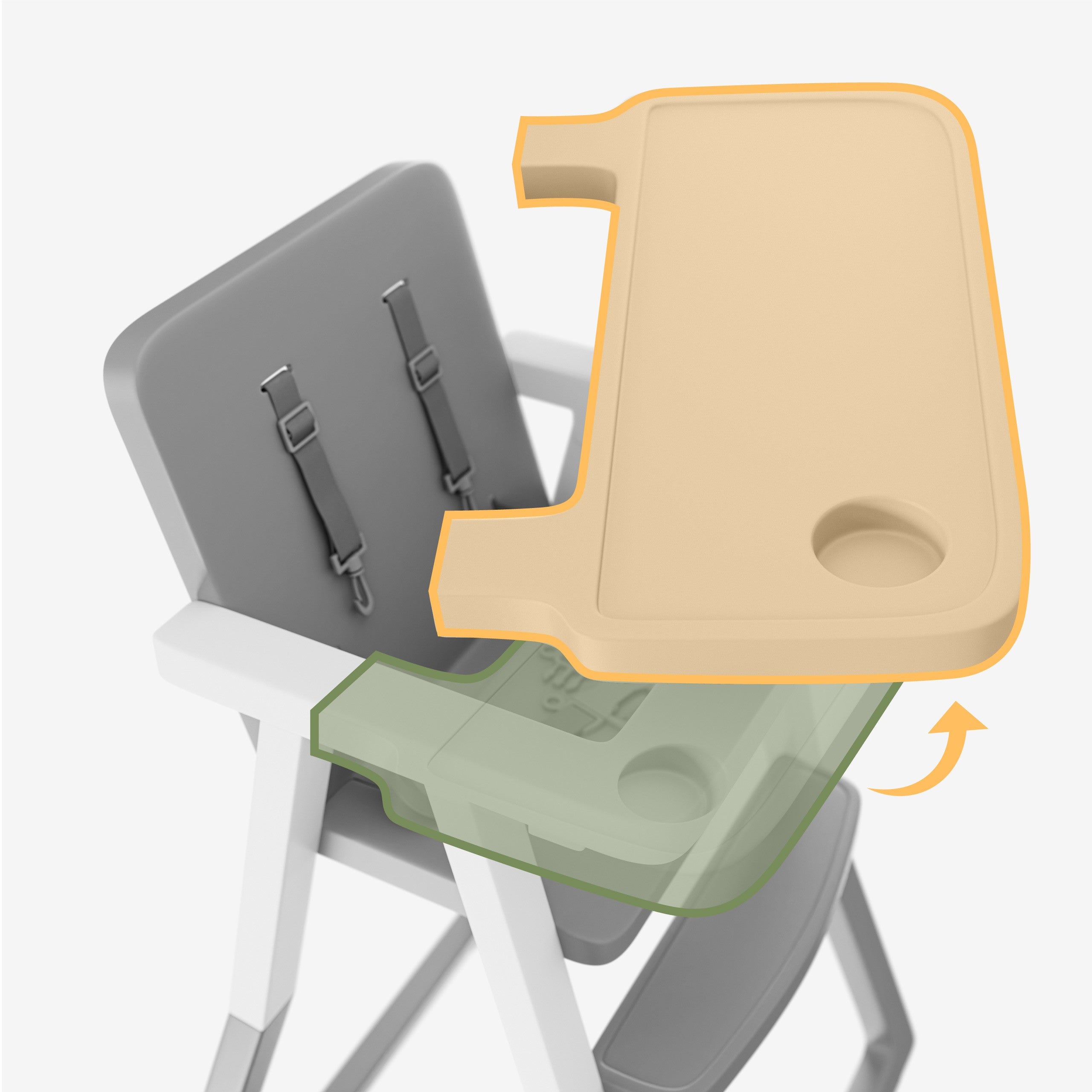 Krzesełko do karmienia plastikowe Tulano Morsel 25 Grey White