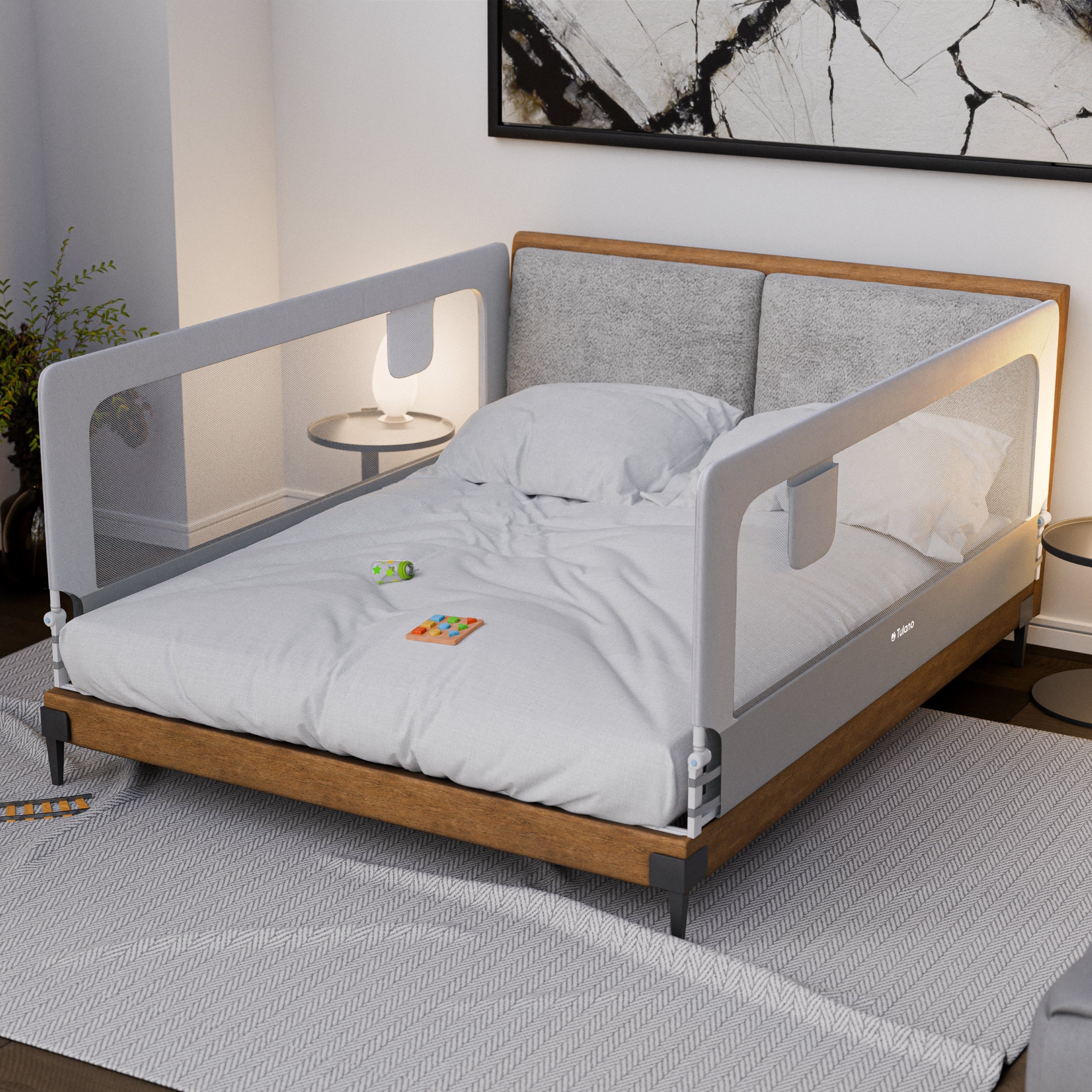 Barierka ochronna do łóżka 200cm Tulano Cover 30 White-Grey