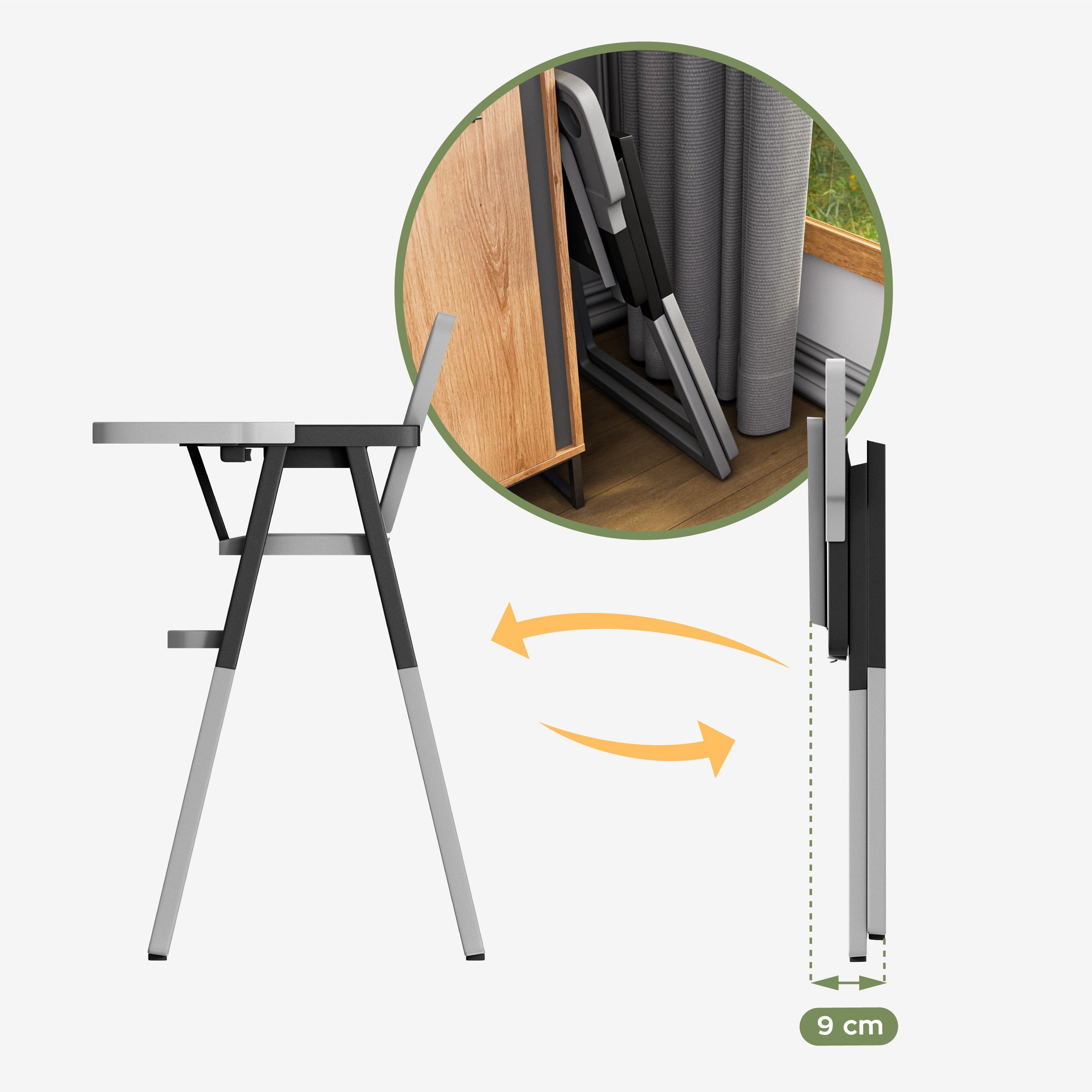 Krzesełko do karmienia plastikowe Tulano Morsel 25 Grey Black