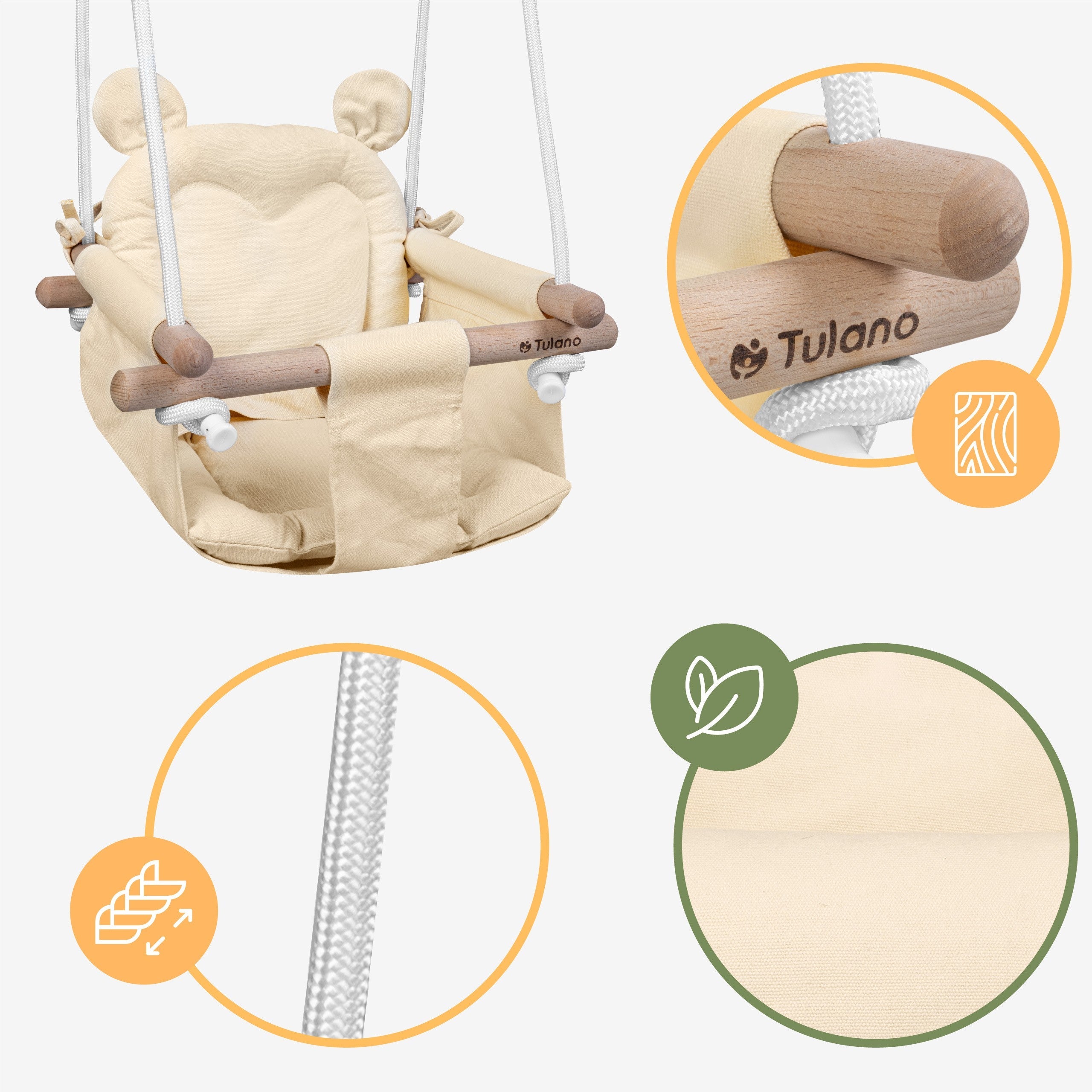 OUTLET Huśtawka dla dzieci TULANO Hop 30 Beige