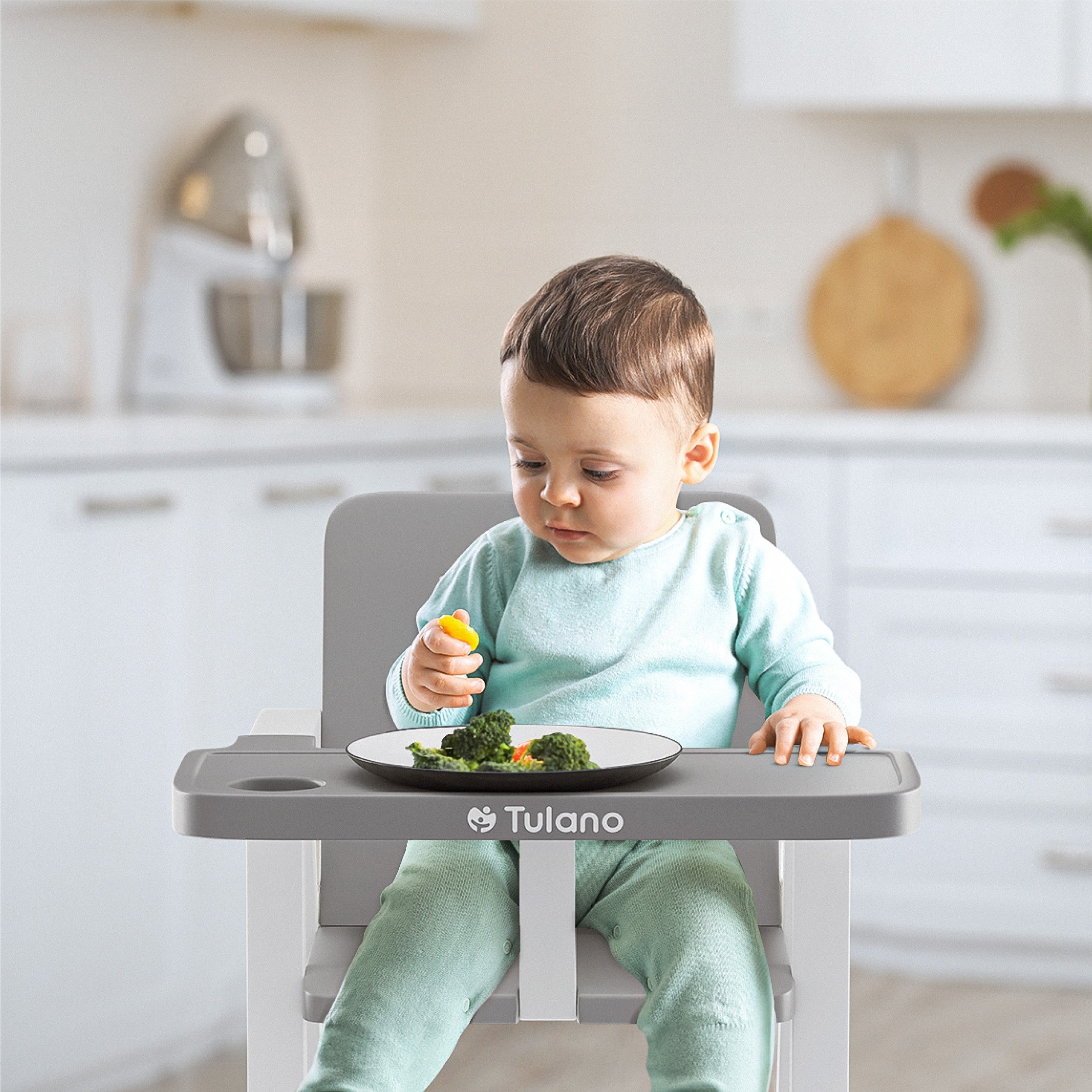 Krzesełko do karmienia plastikowe Tulano Morsel 25 Grey White