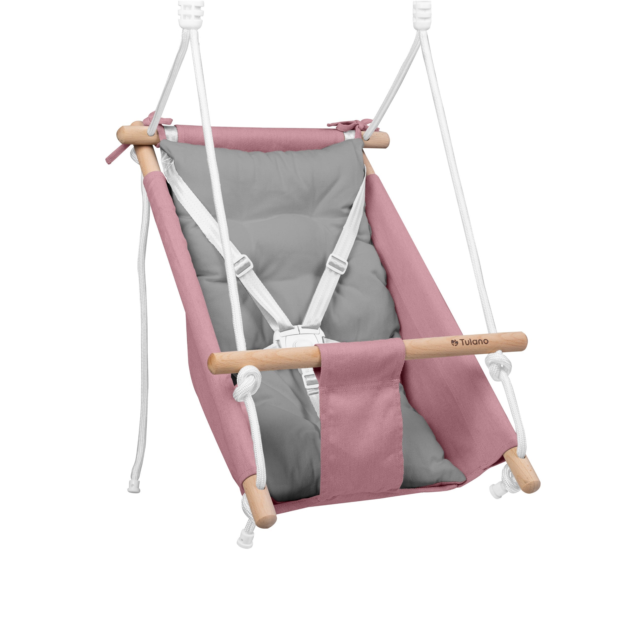 OUTLET Kołysko-huśtawka dla dzieci TULANO Hop 40 Pink-Grey