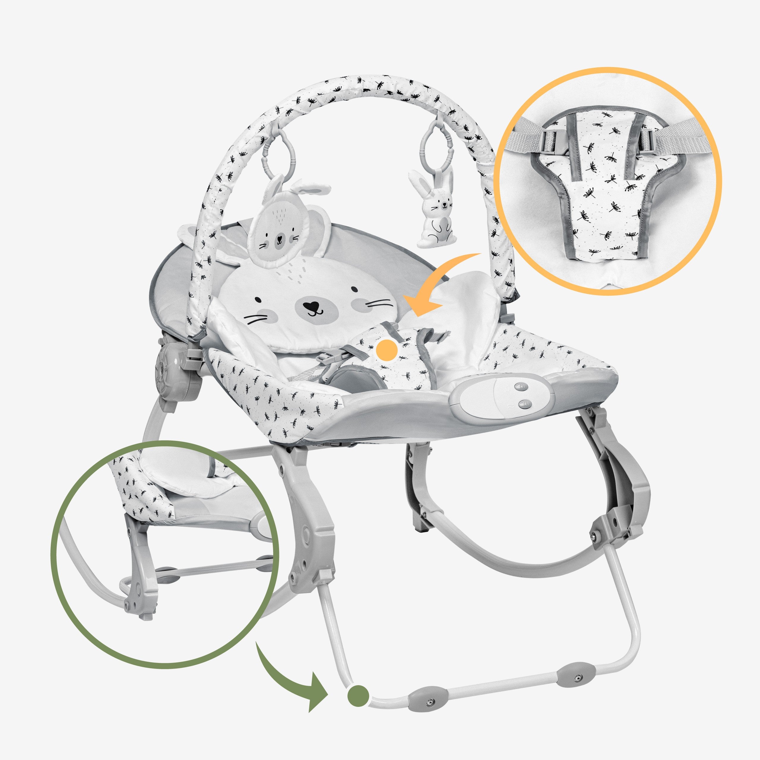 Leżaczek - bujaczek Tulano Cloe 35 Rabbit