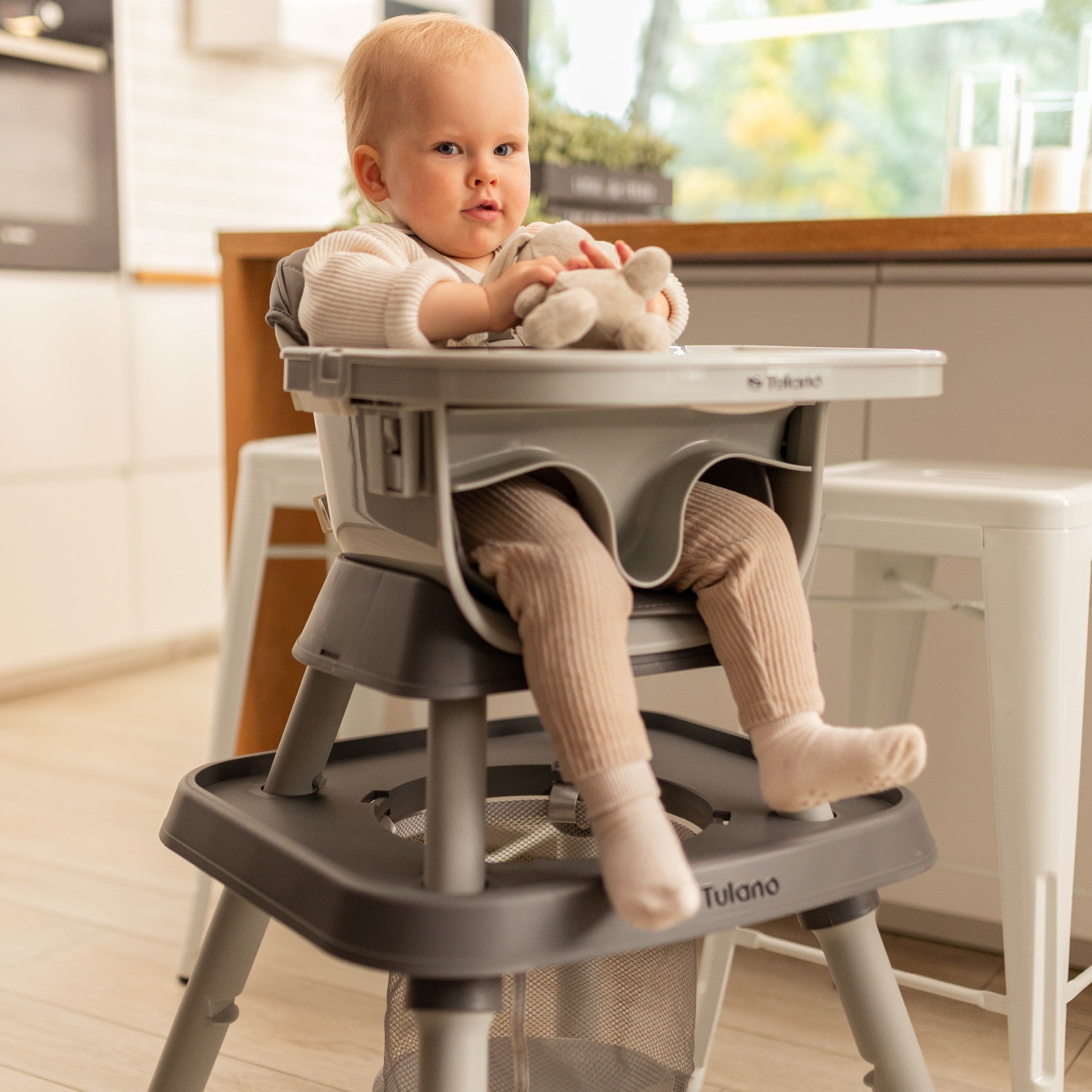 Krzesełko do karmienia plastikowe 9w1 Tulano Morsel 50 Grey