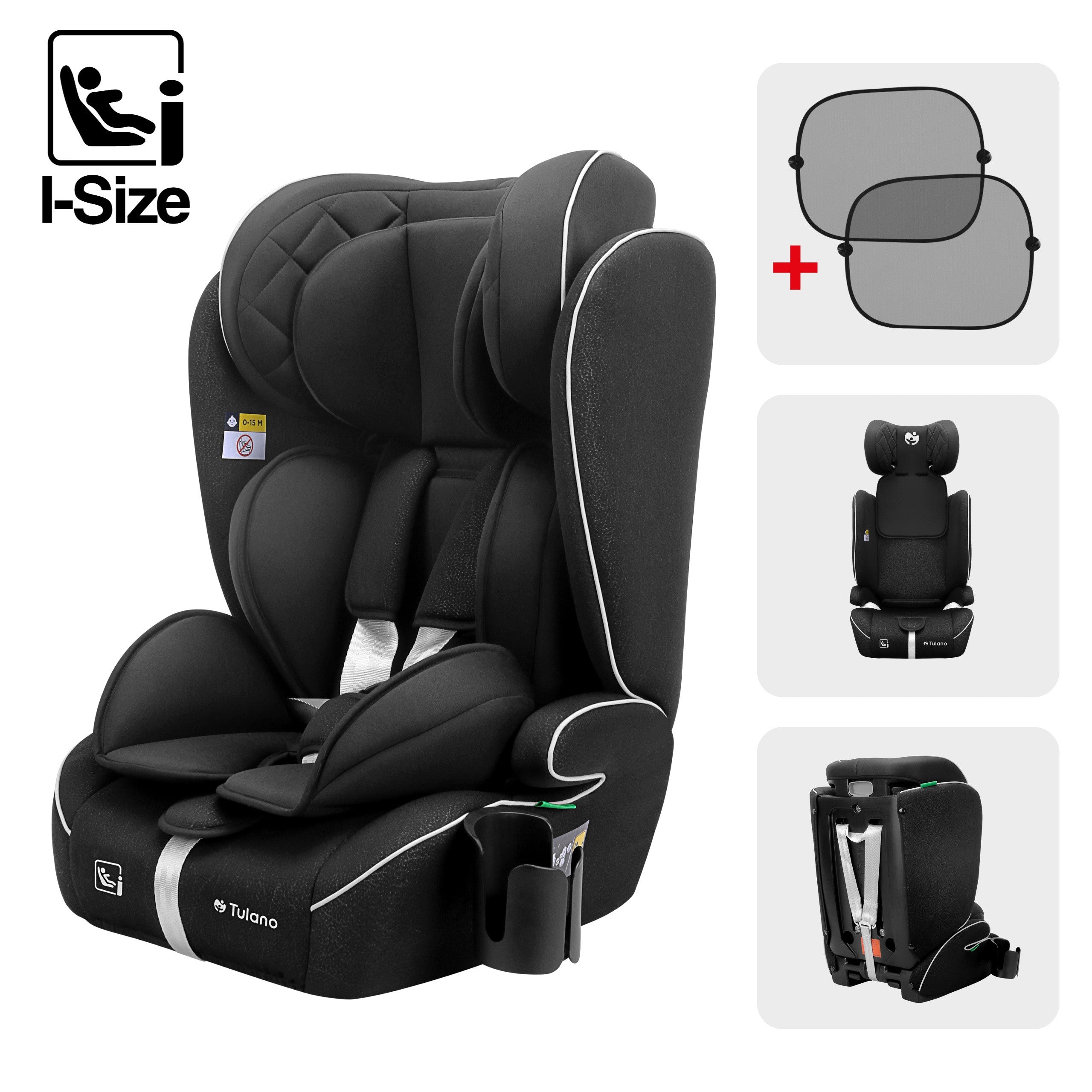 OUTLET Fotelik samochodowy Tulano Zooma 25 Black 76 -150cm I-Size
