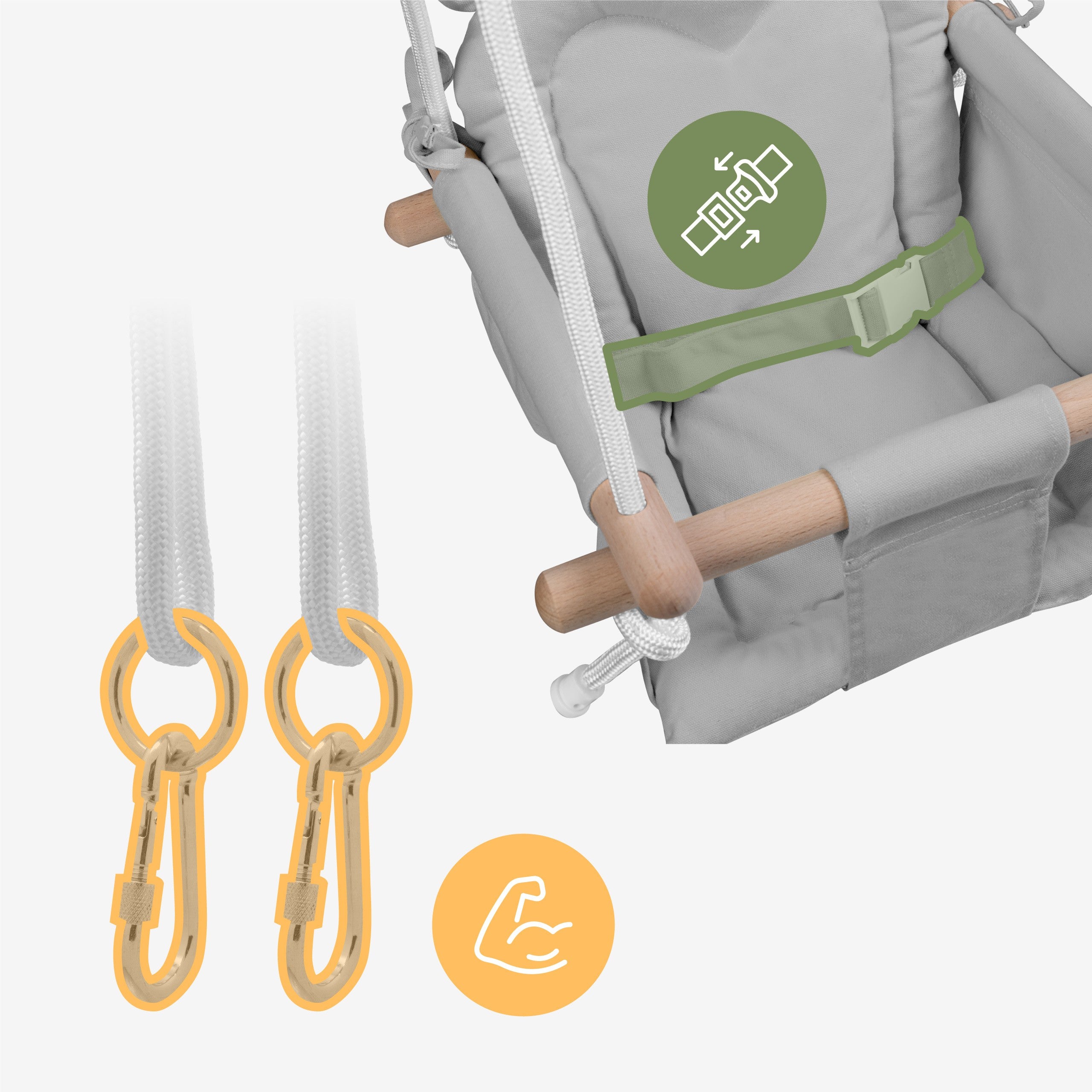 Huśtawka dla dzieci TULANO Hop 30 Grey