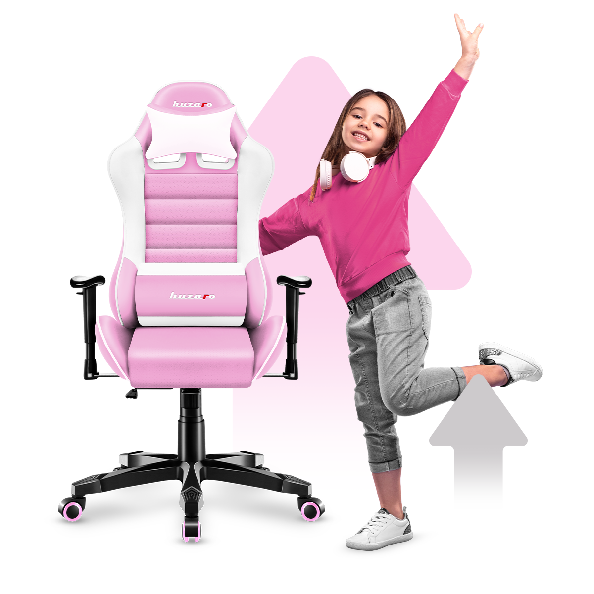 OUTLET Fotel Gamingowy dla dziecka HUZARO RANGER 6.0 Pink