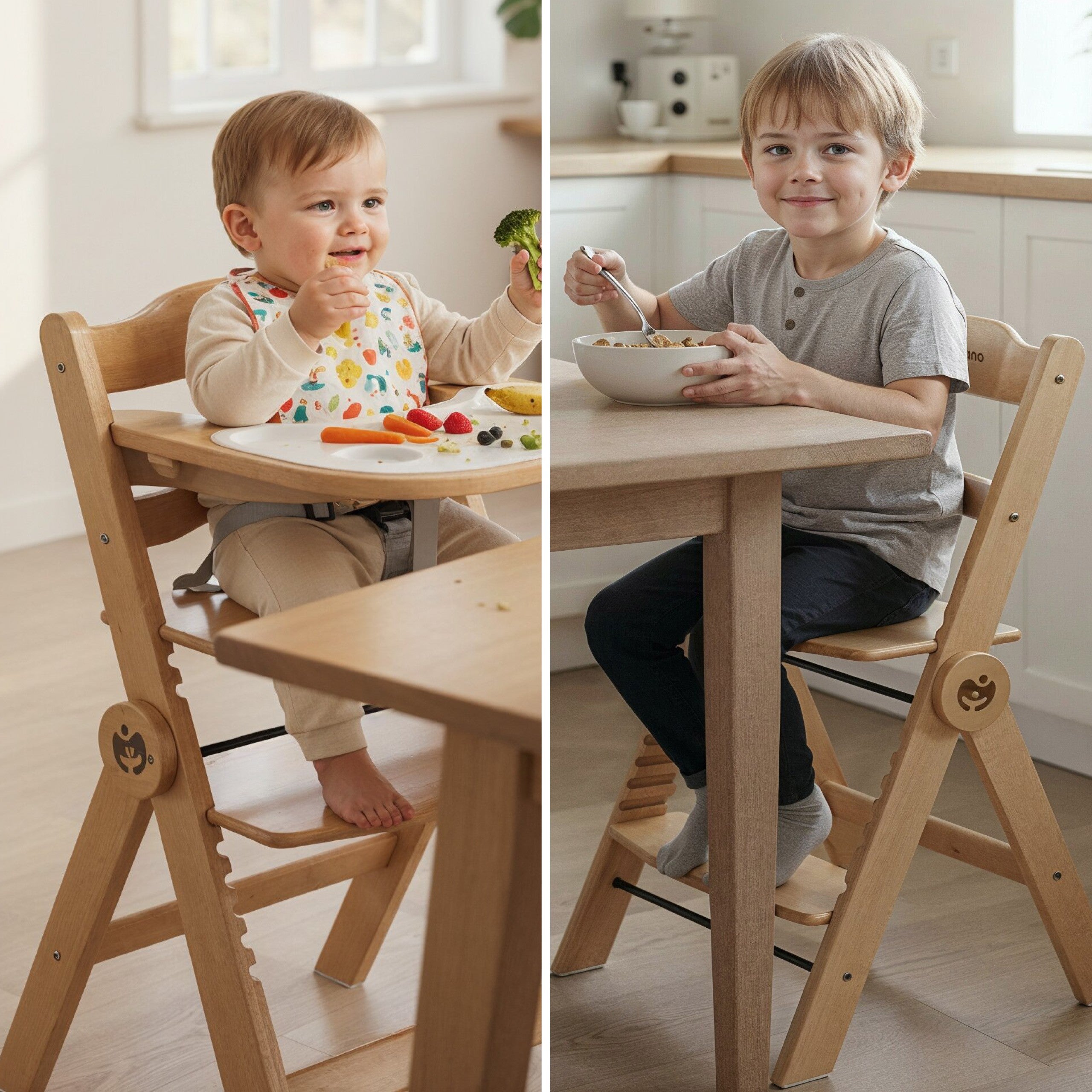 OUTLET Krzesełko do karmienia drewniane Tulano Morsel 45 Natural