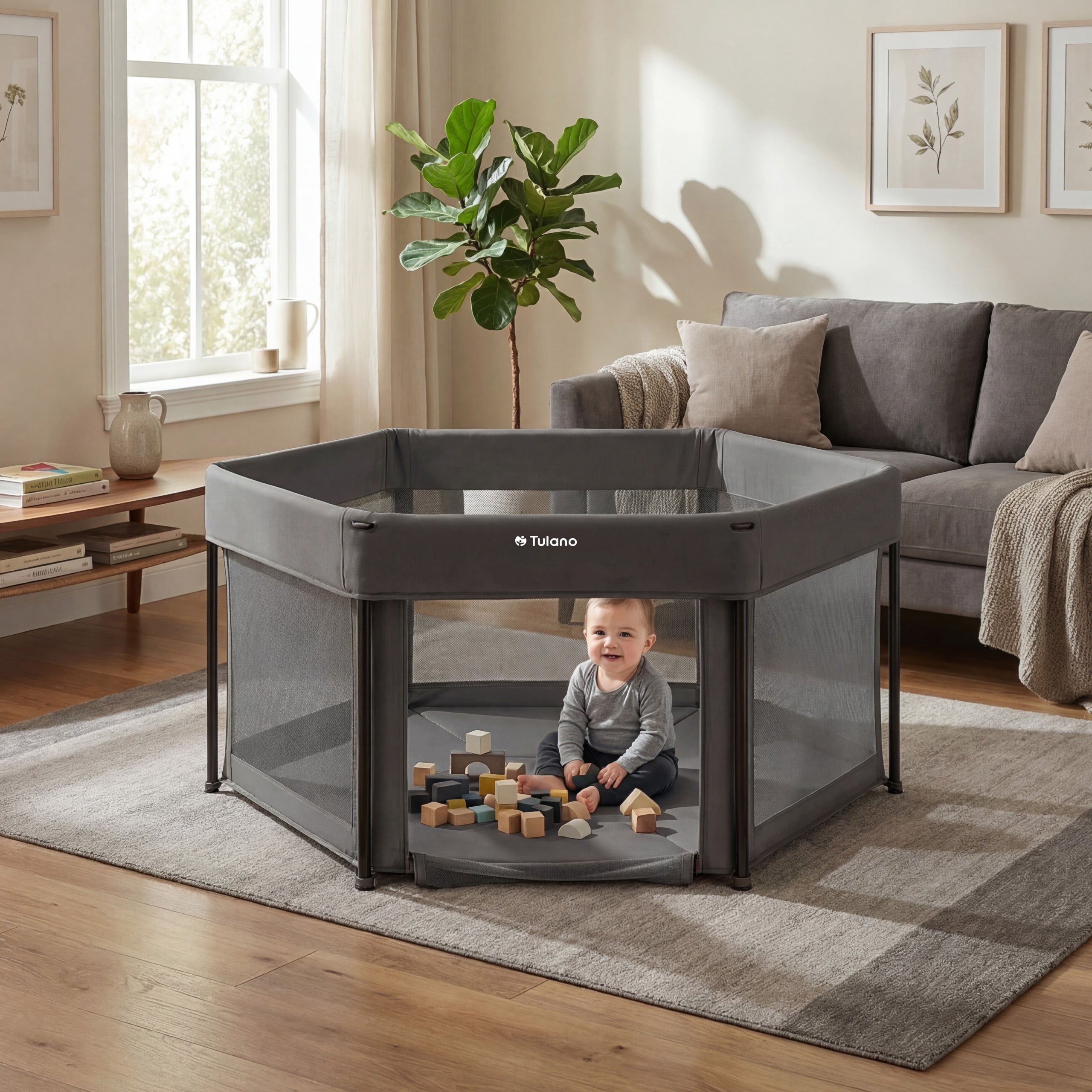 OUTLET Kojec dla dziecka składany Tulano Cozy 30 Graphite