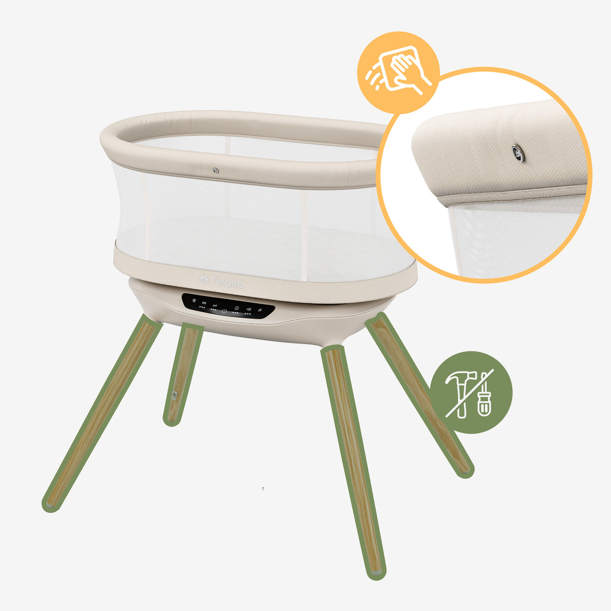 Łóżeczko dziecięce kołyska Tulano Dream 60 Beige