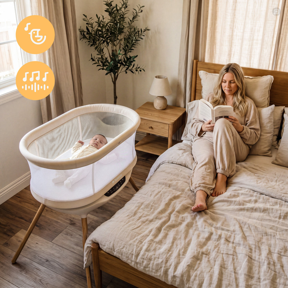Łóżeczko dziecięce kołyska Tulano Dream 60 Beige