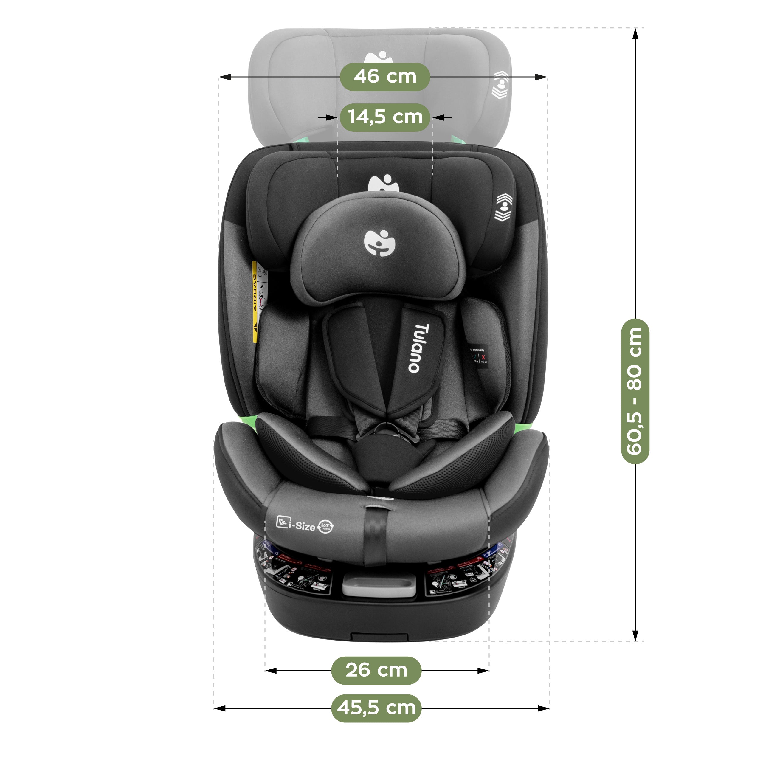 Fotelik samochodowy obrotowy Tulano Loom 35 Black Grey