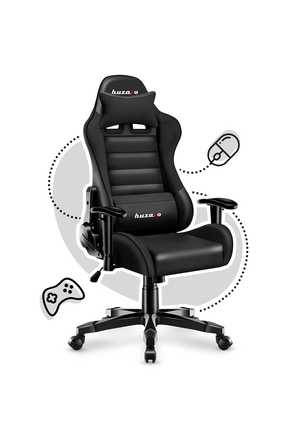 OUTLET Fotel Gamingowy dla dziecka HUZARO RANGER 6.0 Black