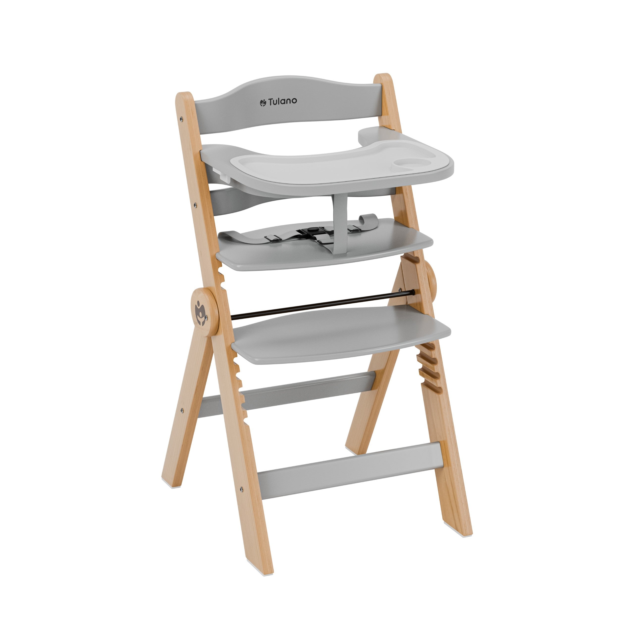 OUTLET Krzesełko do karmienia drewniane Tulano Morsel 45 Natural-Grey