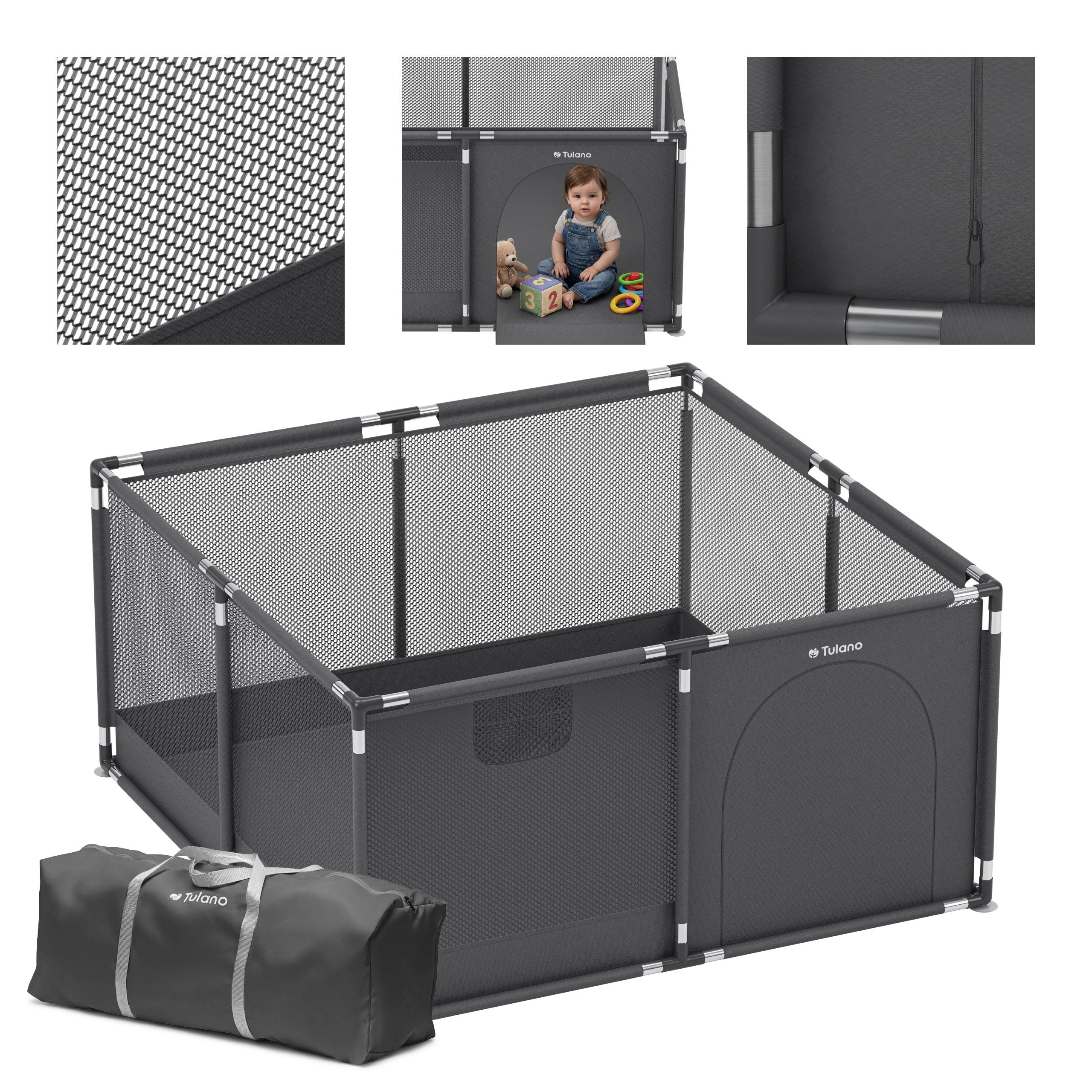 OUTLET Kojec dla dzieci Tulano Cozy 20 Graphite - 130 cm