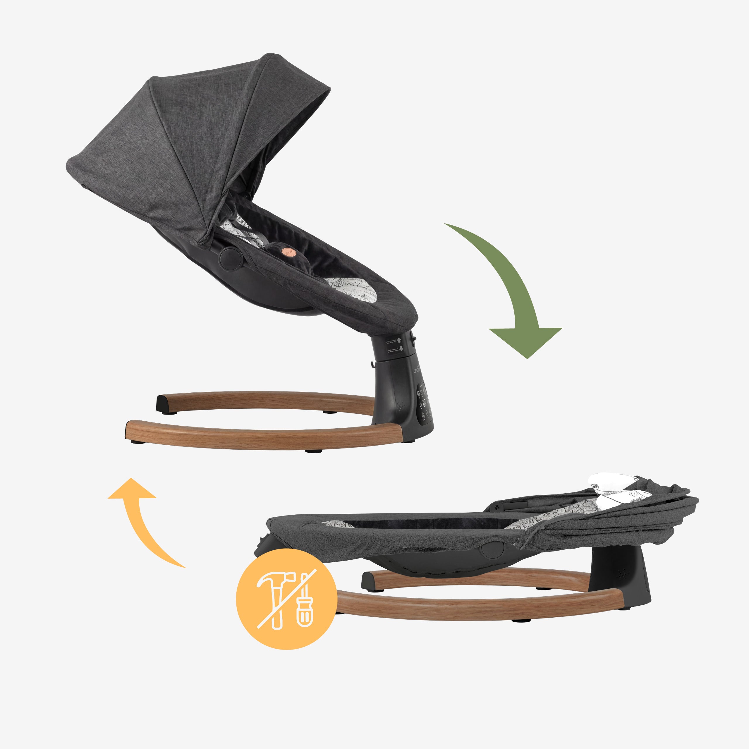 Bujaczek leżaczek elektroniczny Tulano Astrid 35 Graphite