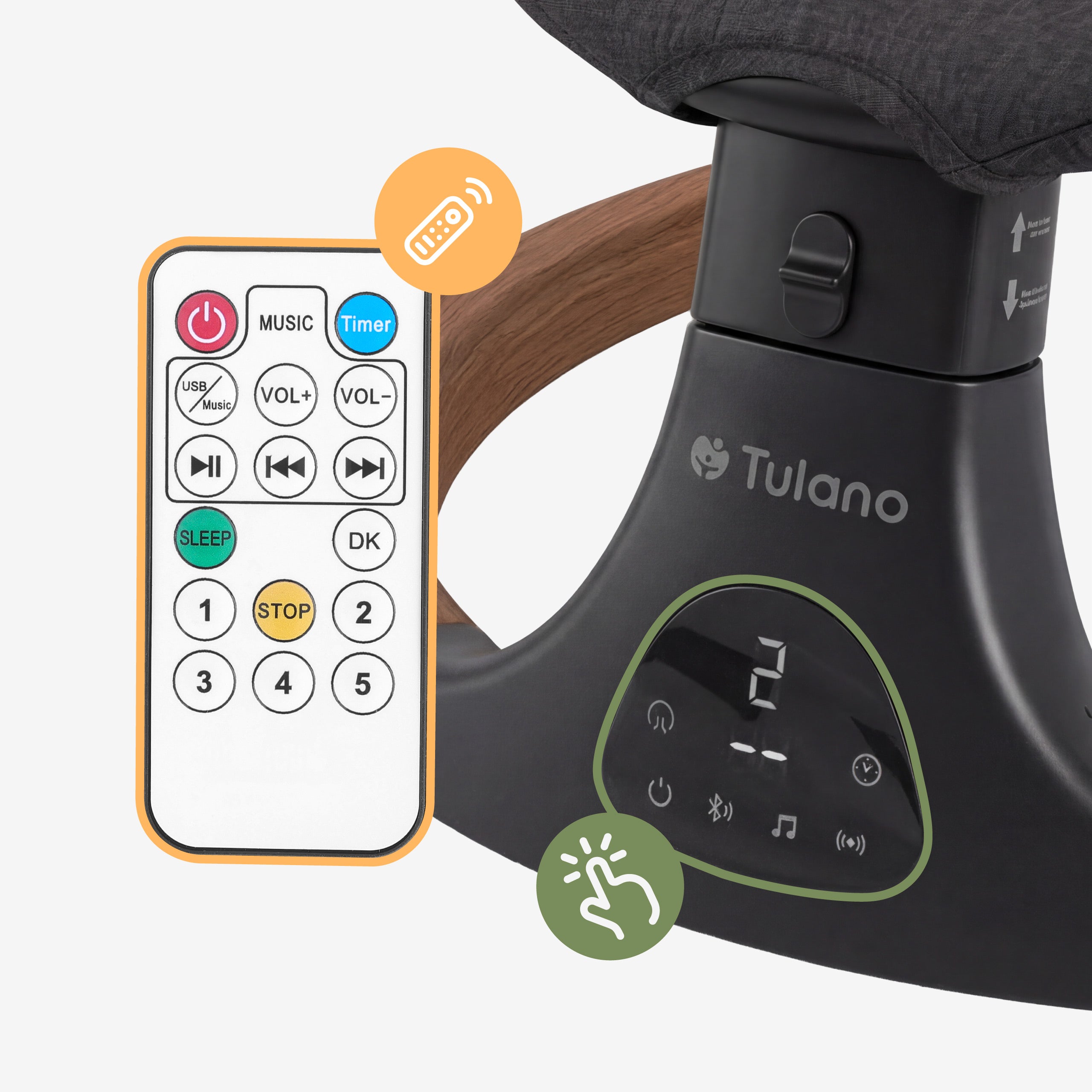 Bujaczek leżaczek elektroniczny Tulano Astrid 35 Graphite