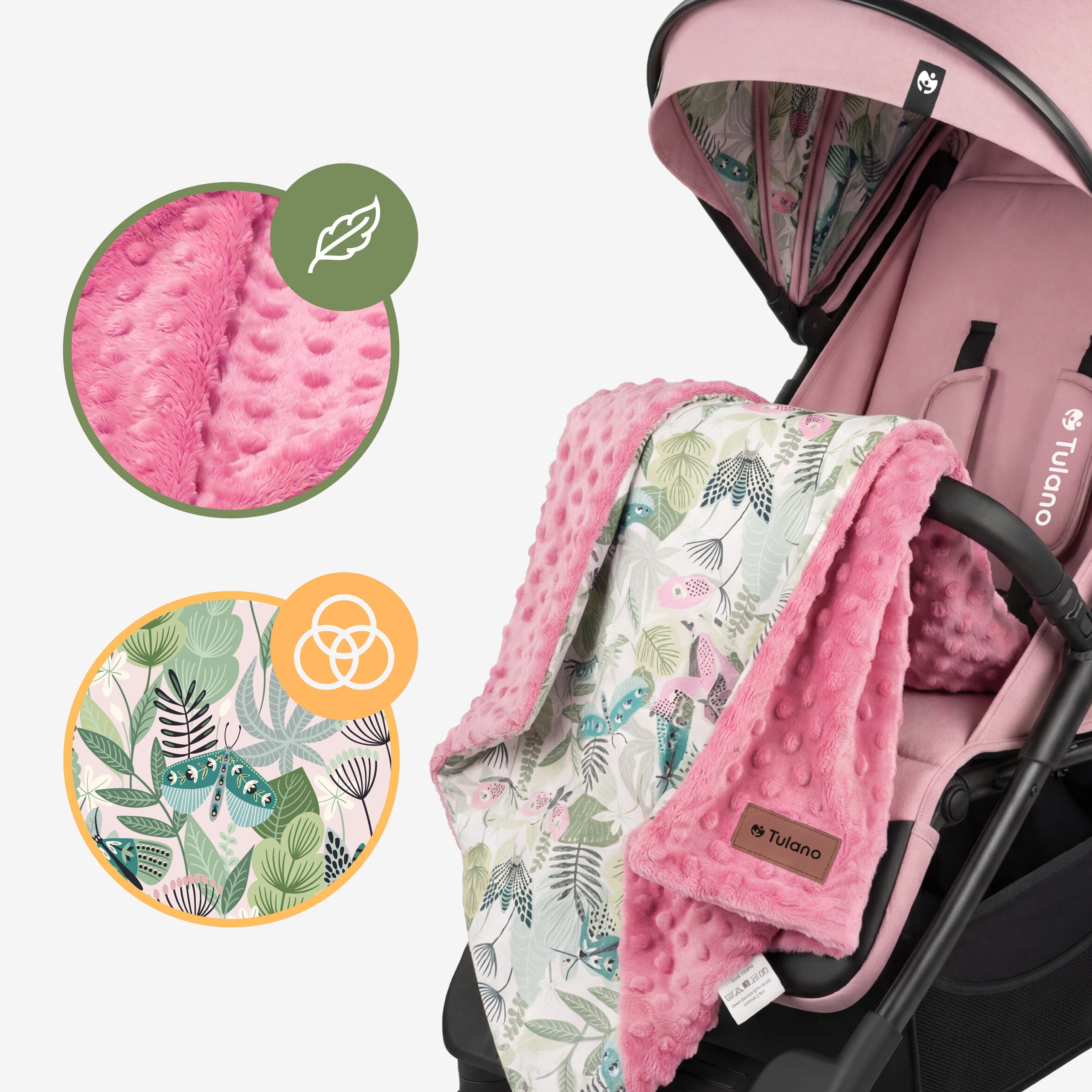 OUTLET Wózek spacerowy z kocykiem Tulano Avignon 35 Pink