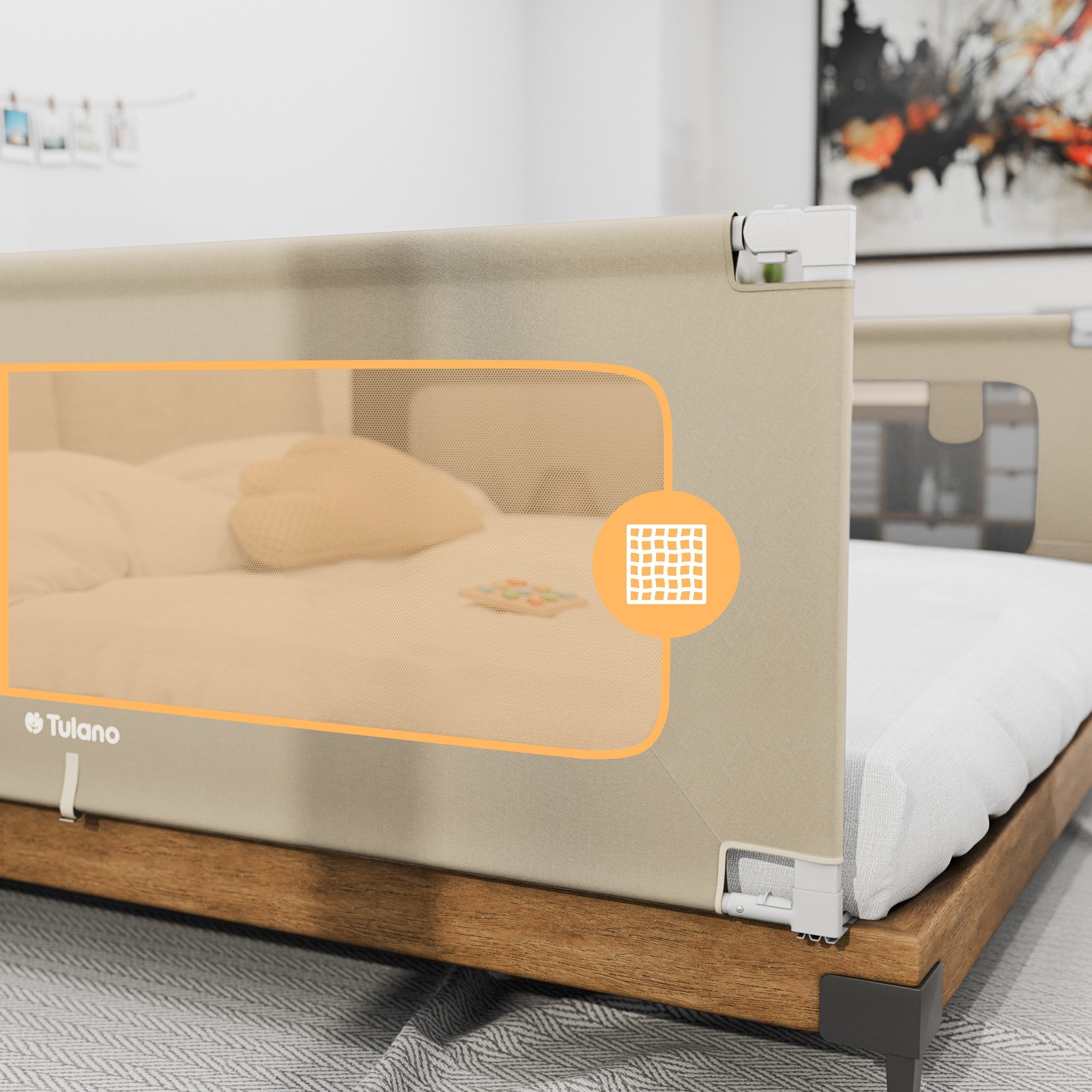 OUTLET Barierka ochronna do łóżka 140 cm Tulano Cover 44 Beige