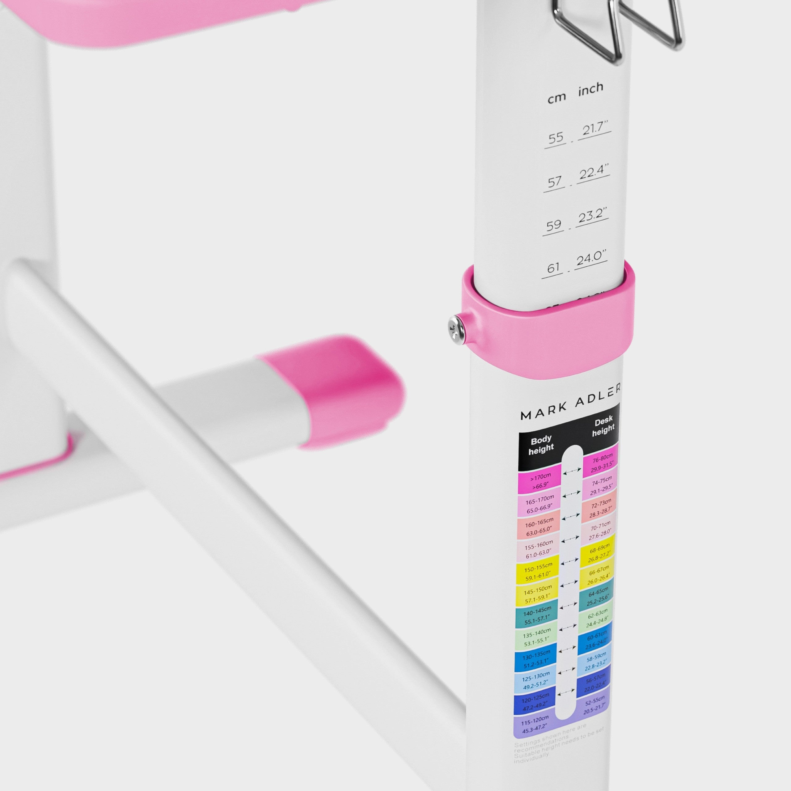 OUTLET Ergonomiczne biurko dla dziecka Mark Adler Study 3.0 Pink 66 cm