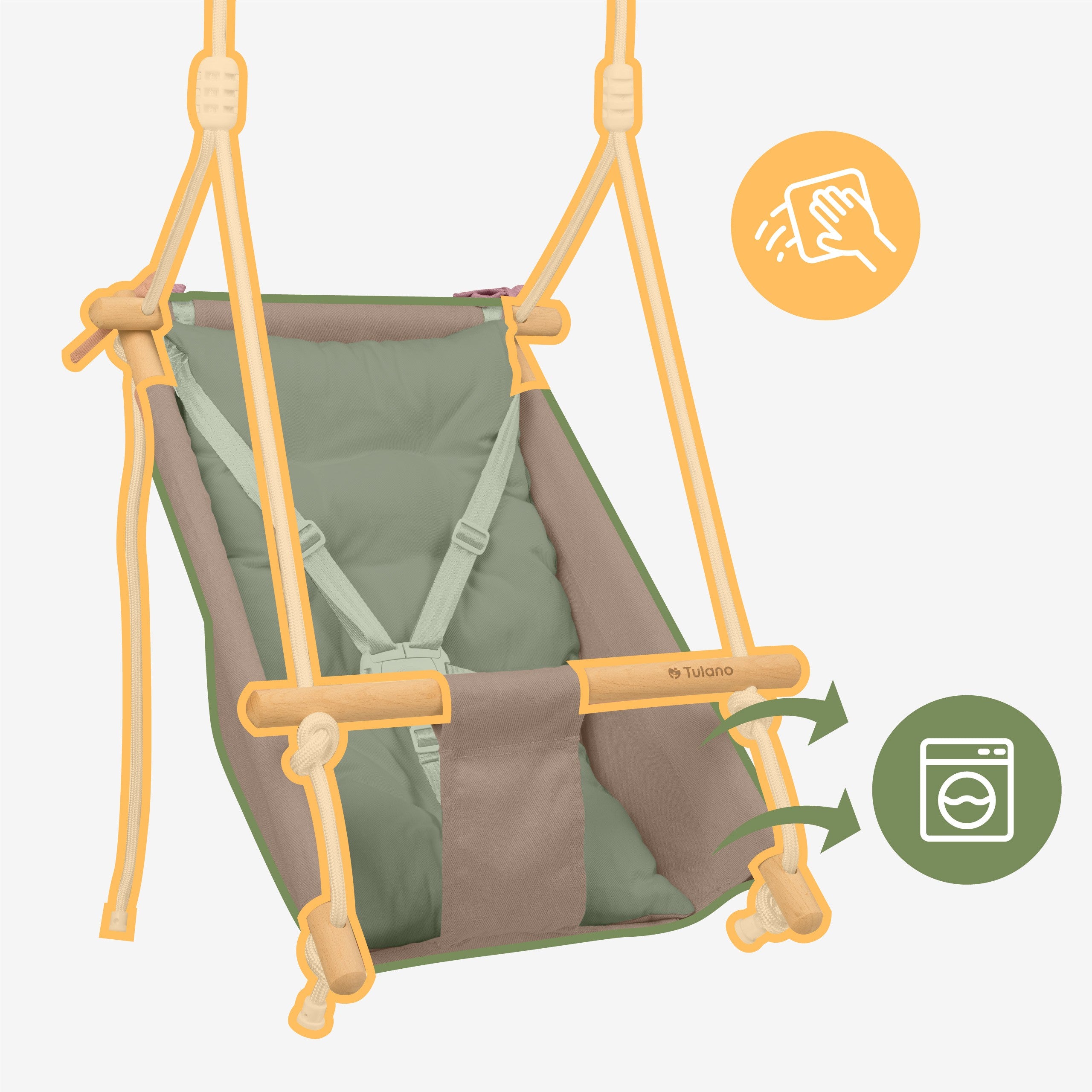 Kołysko-huśtawka dla dzieci TULANO Hop 40 Pink-Grey