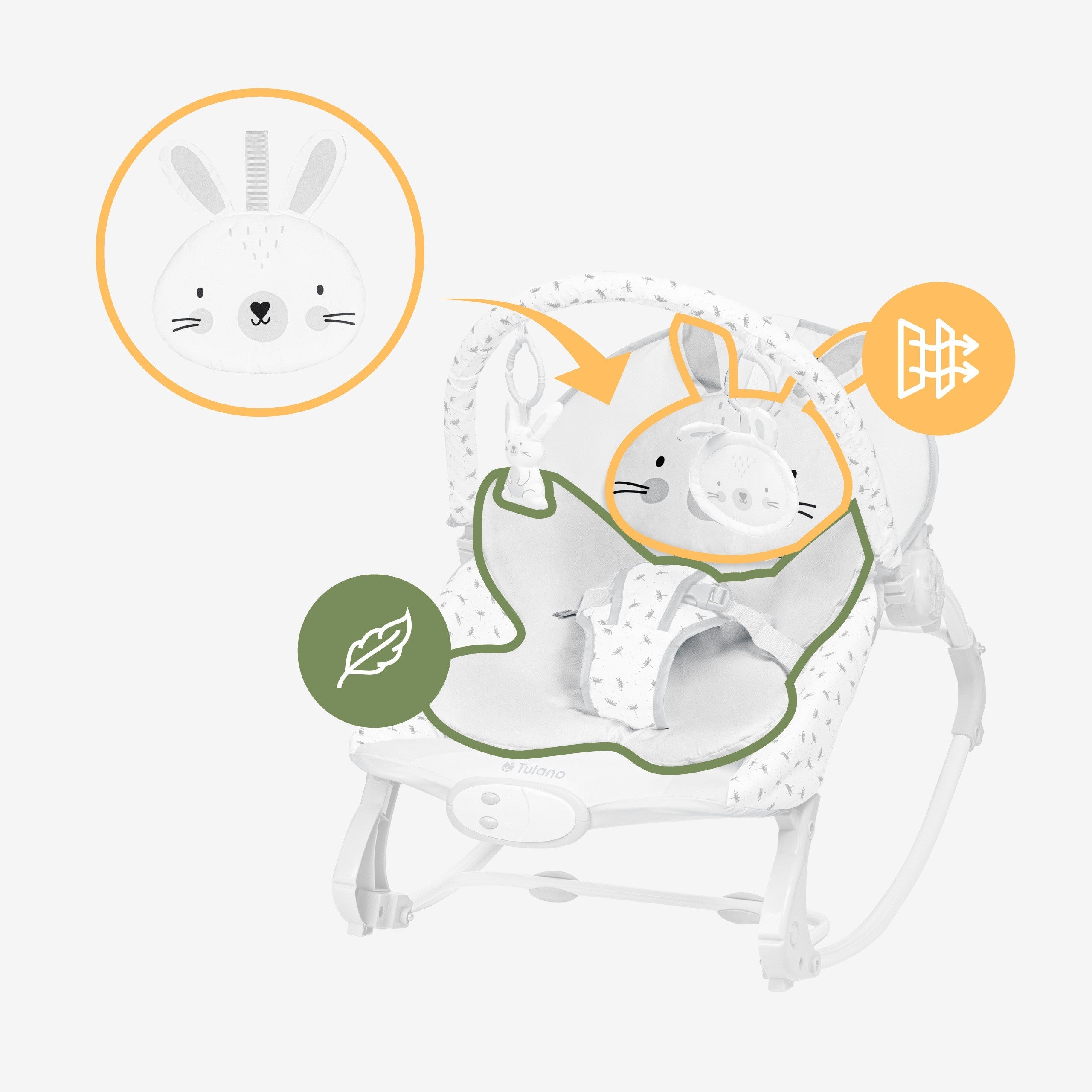 OUTLET Leżaczek - bujaczek Tulano Cloe 35 Rabbit