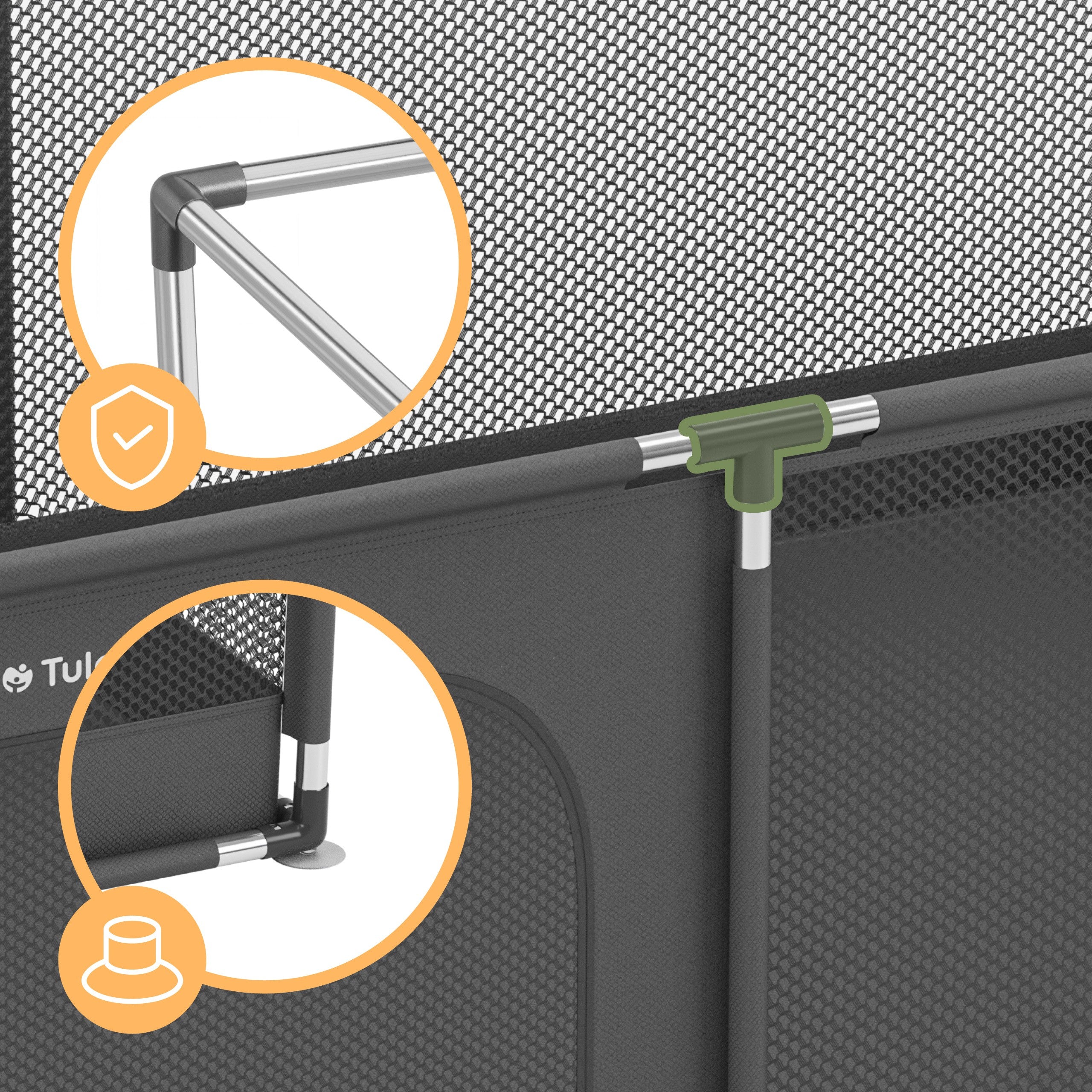 Kojec dziecięcy Tulano Cozy 22 Graphite - 180 cm