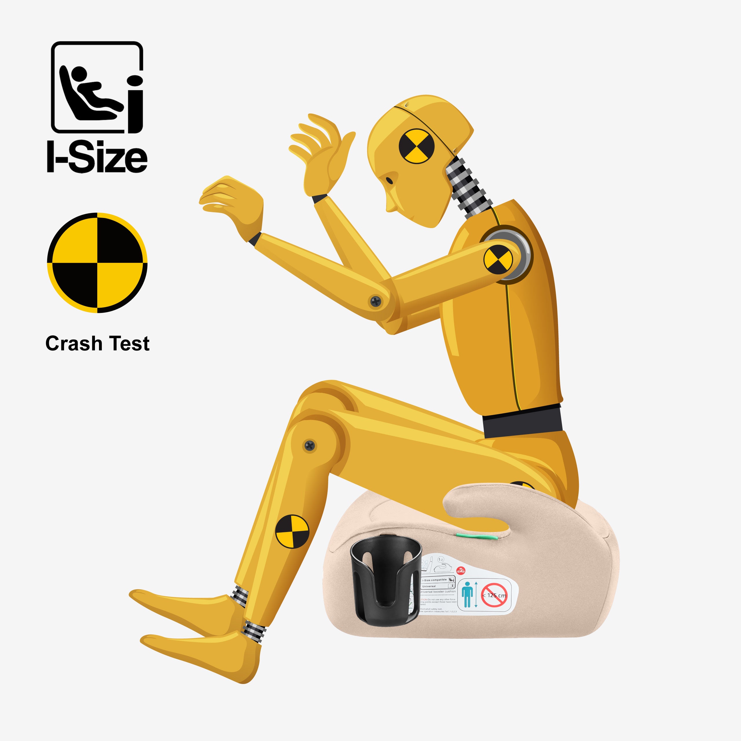 Fotelik samochodowy podstawka Tulano Cabby 20 Beige 125-150cm I-Size