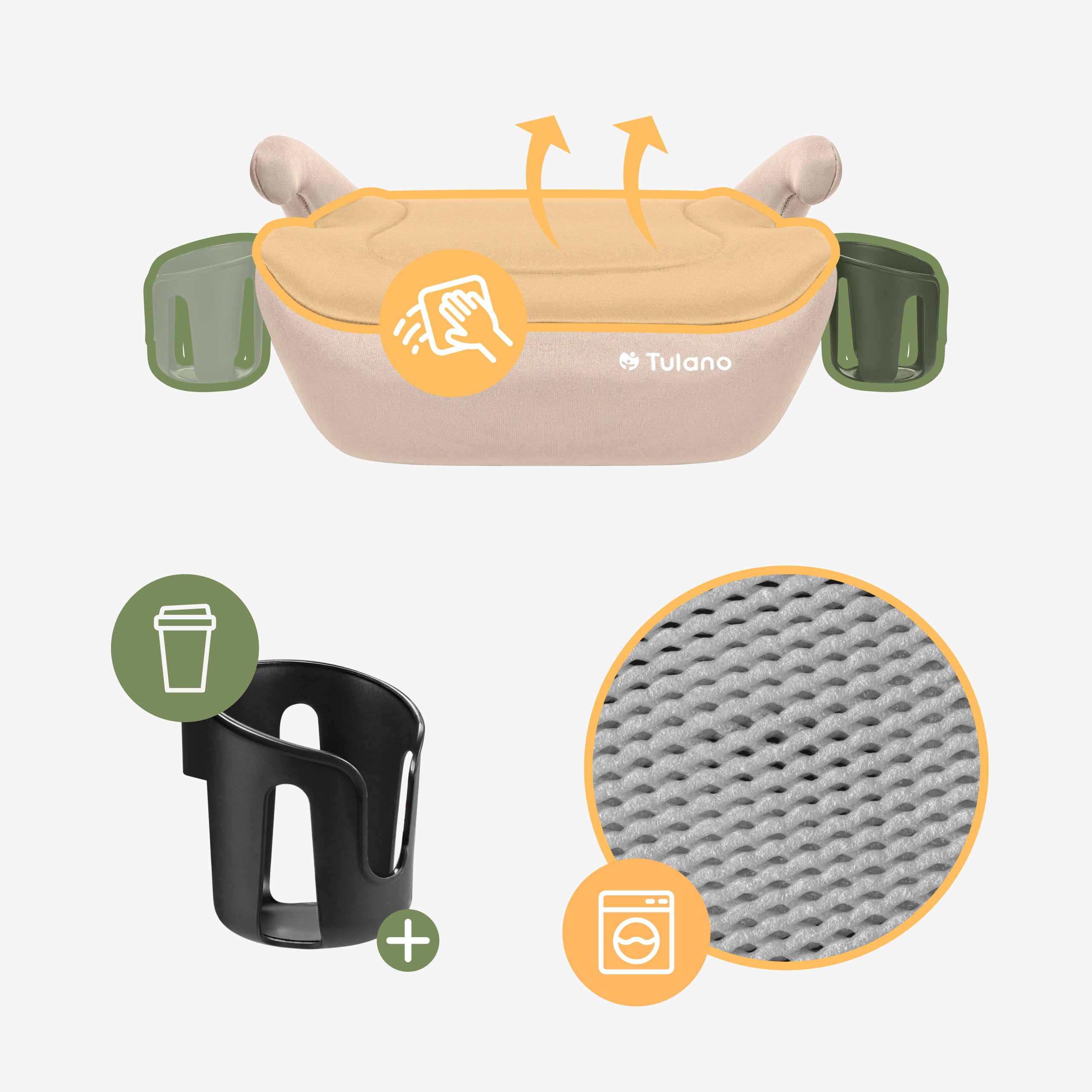 Fotelik samochodowy podstawka Tulano Cabby 20 Beige 125-150cm I-Size