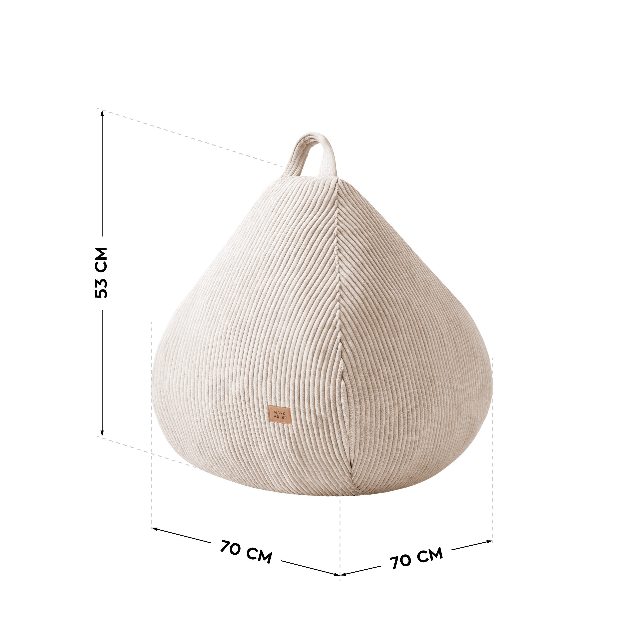 Sztruksowa pufa worek beżowa Mark Adler Comfy 1.0 Beige