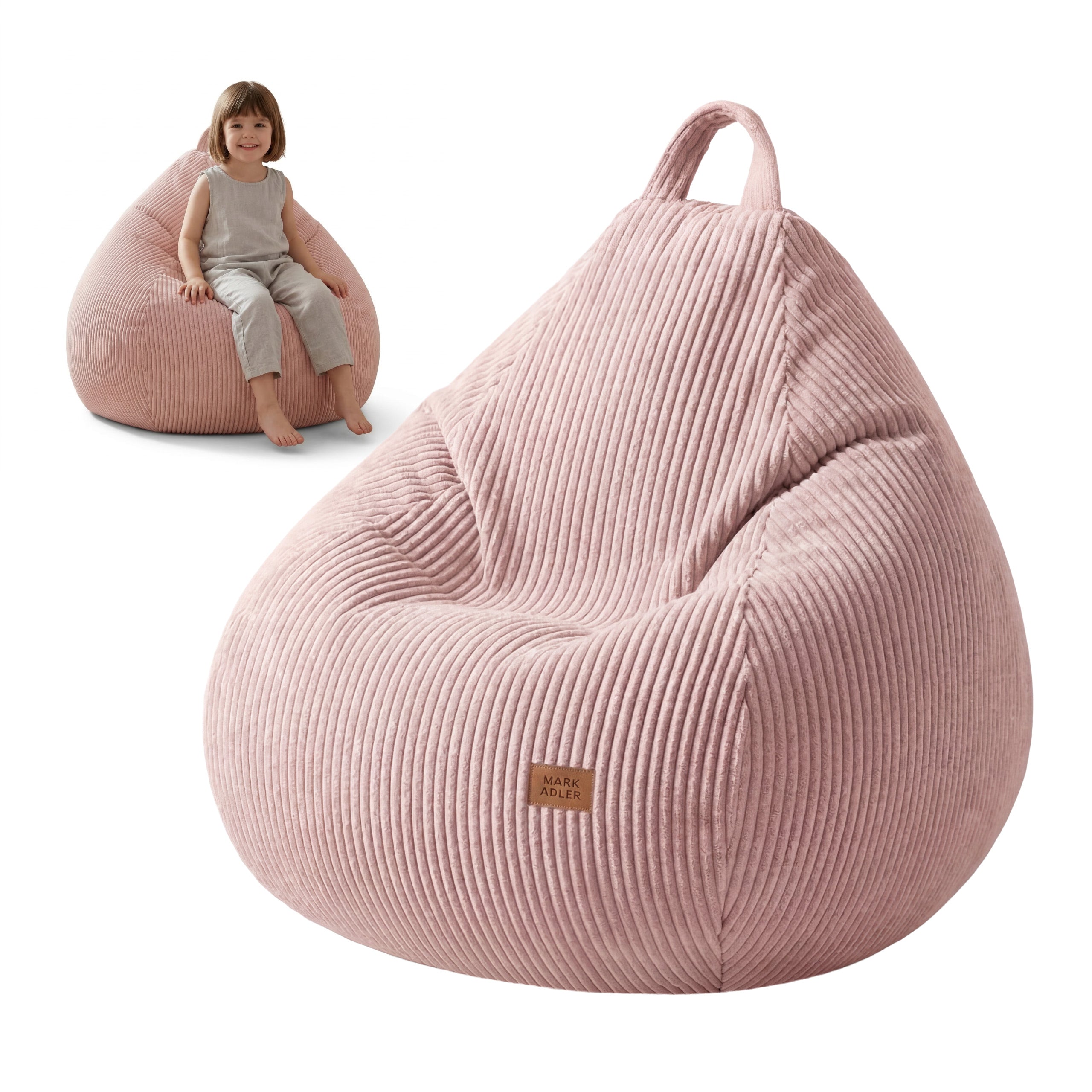 Sztruksowa pufa worek szara Mark Adler Comfy 1.0 Pink