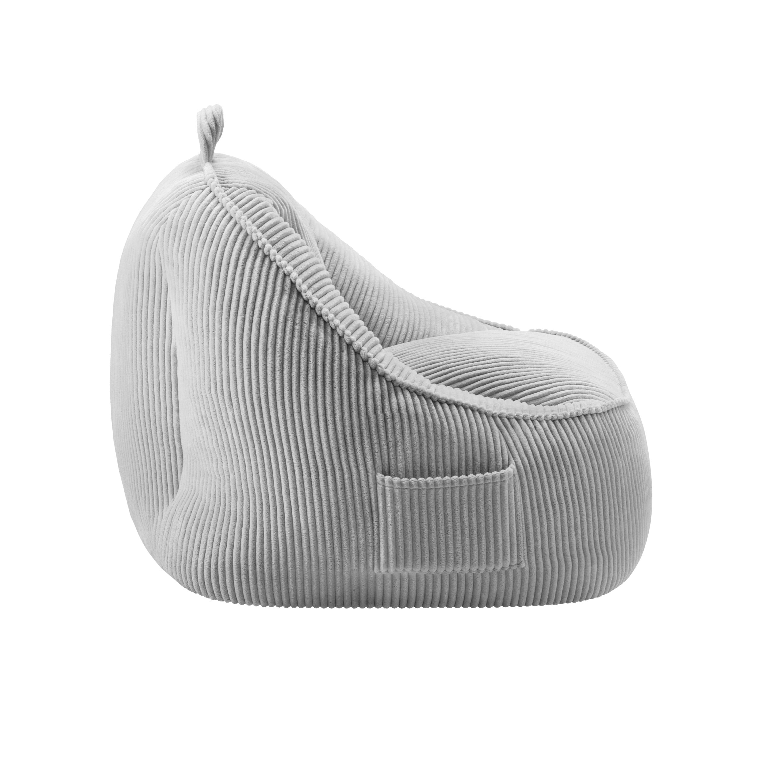 Fotel pufa z oparciem sztruksowa Mark Adler Comfy 4.0 Grey