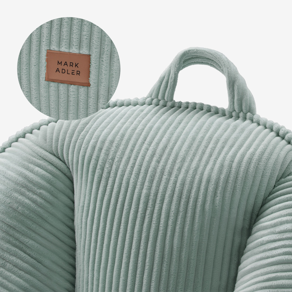 Fotel pufa z oparciem sztruksowa Mark Adler Comfy 4.0 Sage