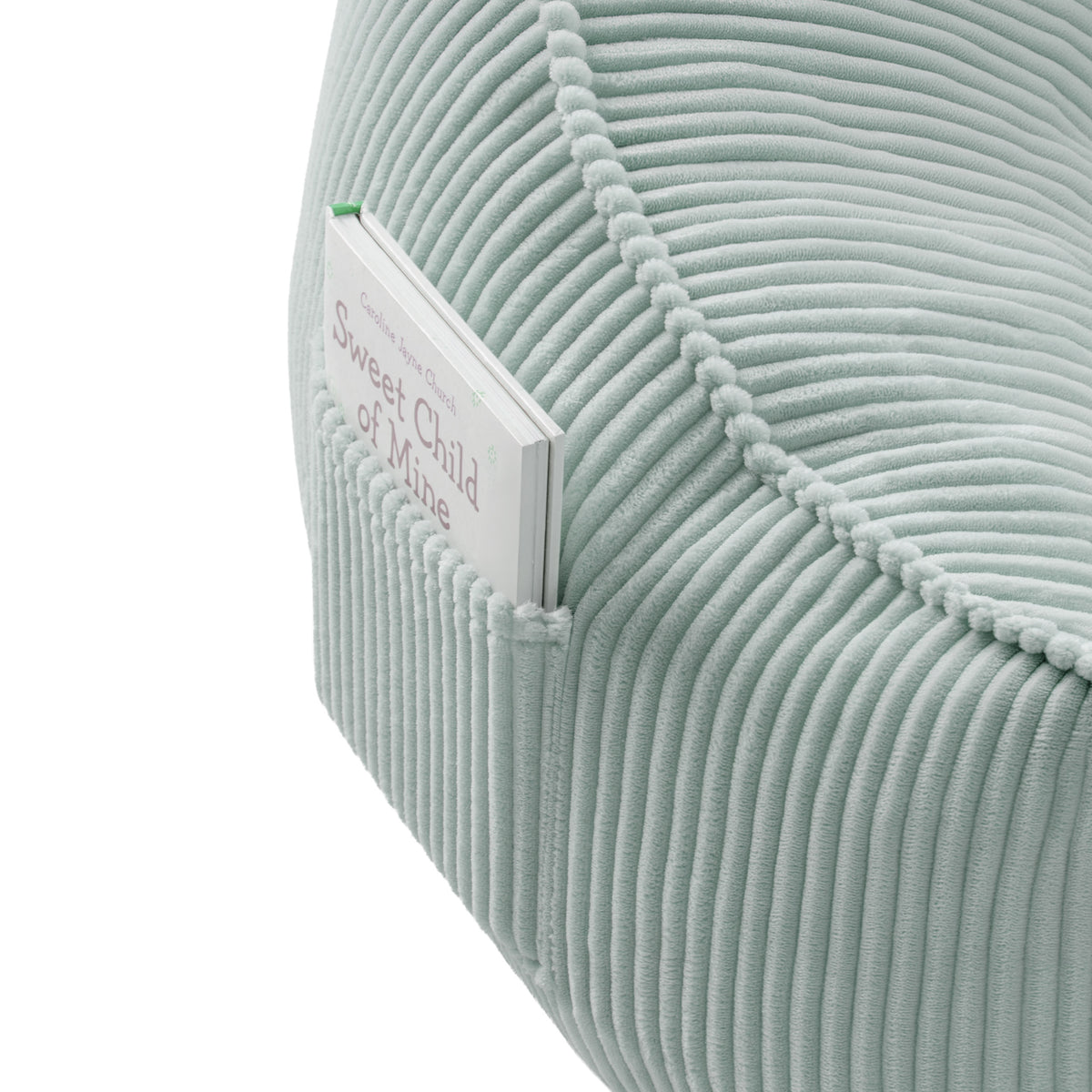 Fotel pufa z oparciem sztruksowa Mark Adler Comfy 4.0 Sage