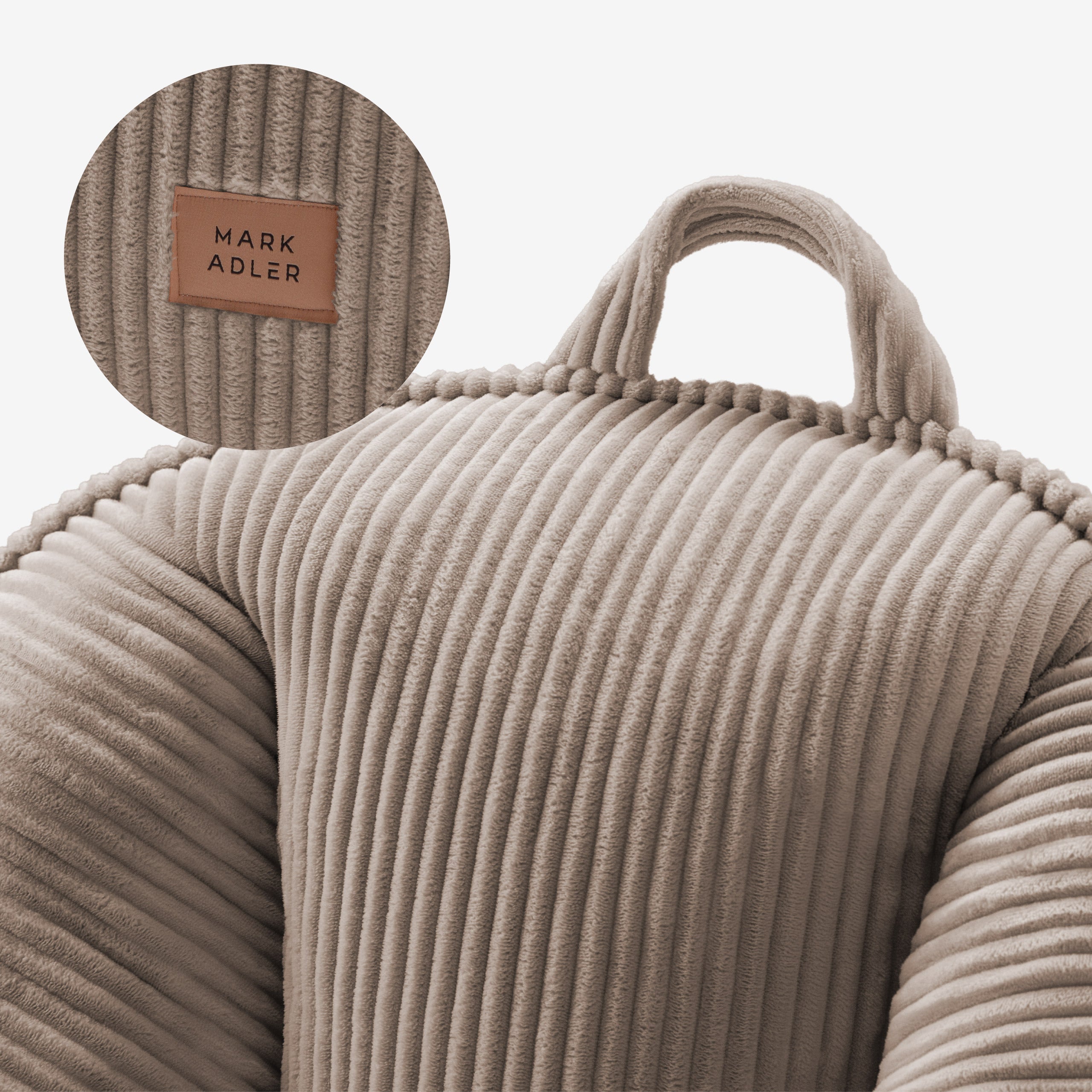 Fotel pufa z oparciem sztruksowa Mark Adler Comfy 4.0 Taupe
