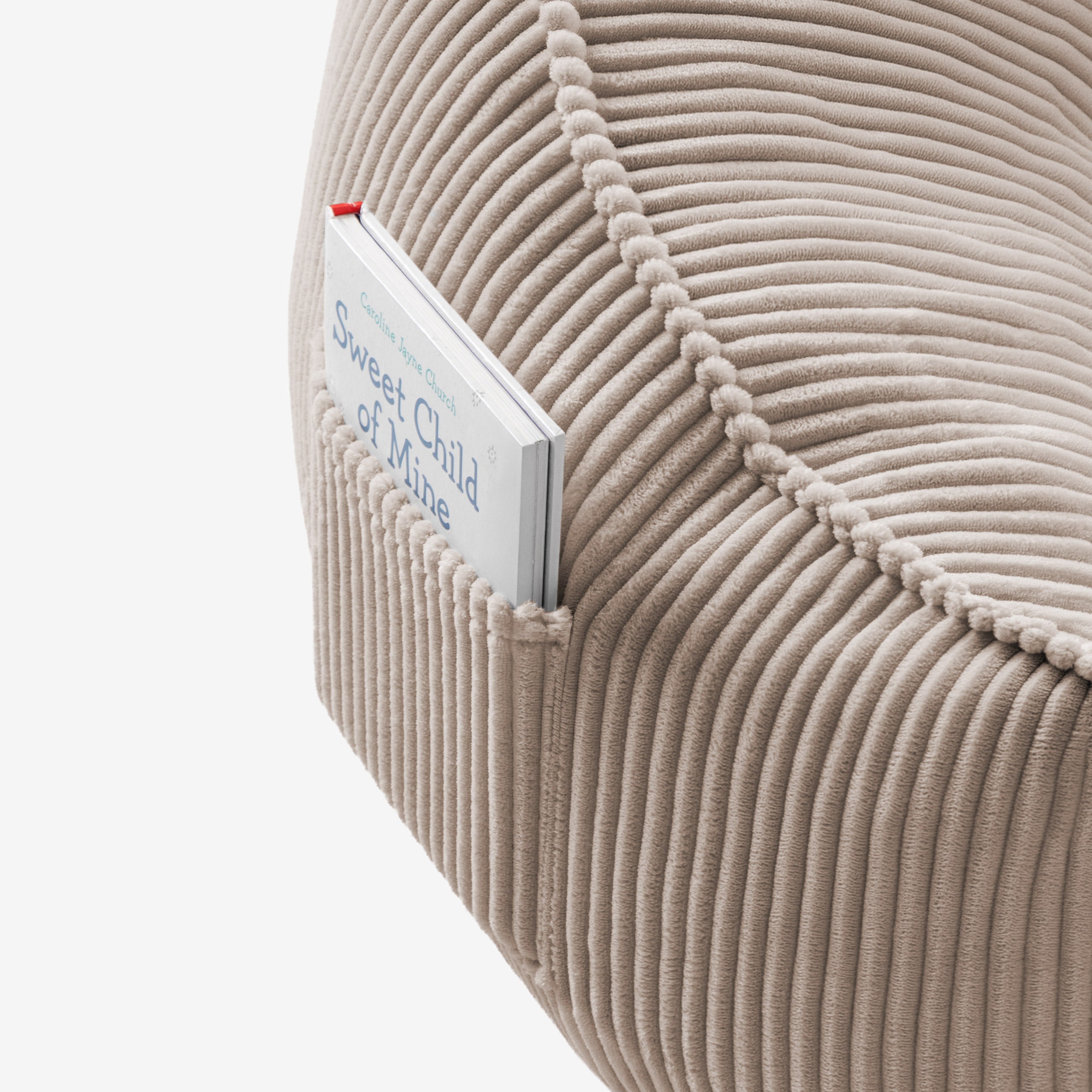 Fotel pufa z oparciem sztruksowa Mark Adler Comfy 4.0 Taupe