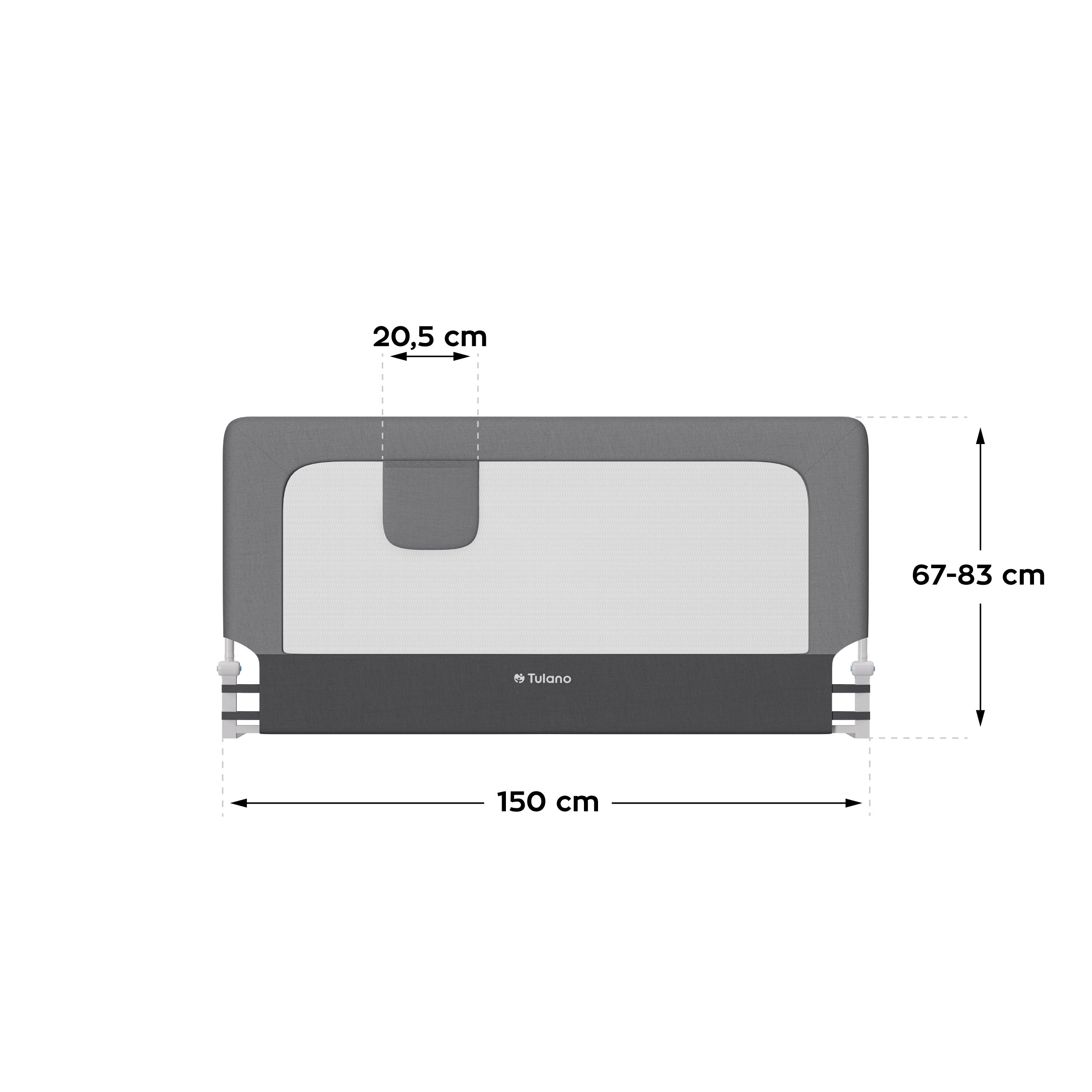 Barierka ochronna do łóżka 150cm Tulano Cover 25 Grey