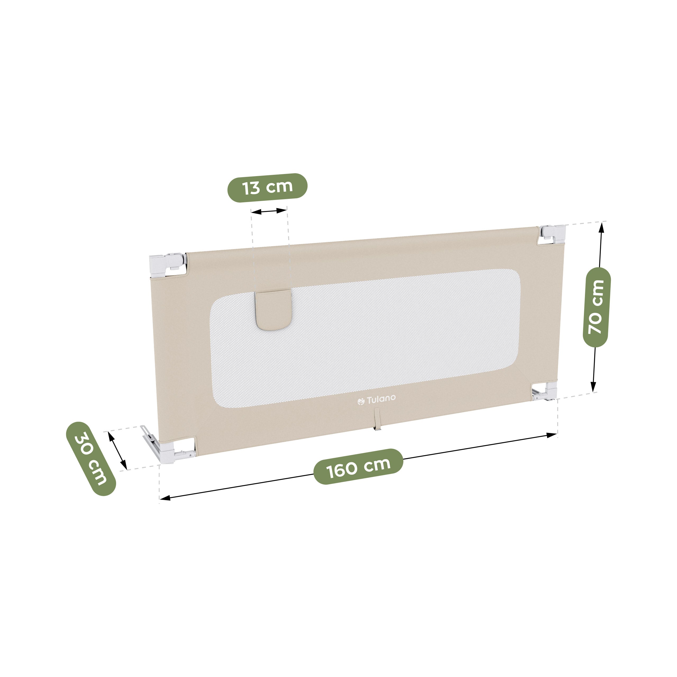 Barierka ochronna do łóżka 160 cm Tulano Cover 46 Beige