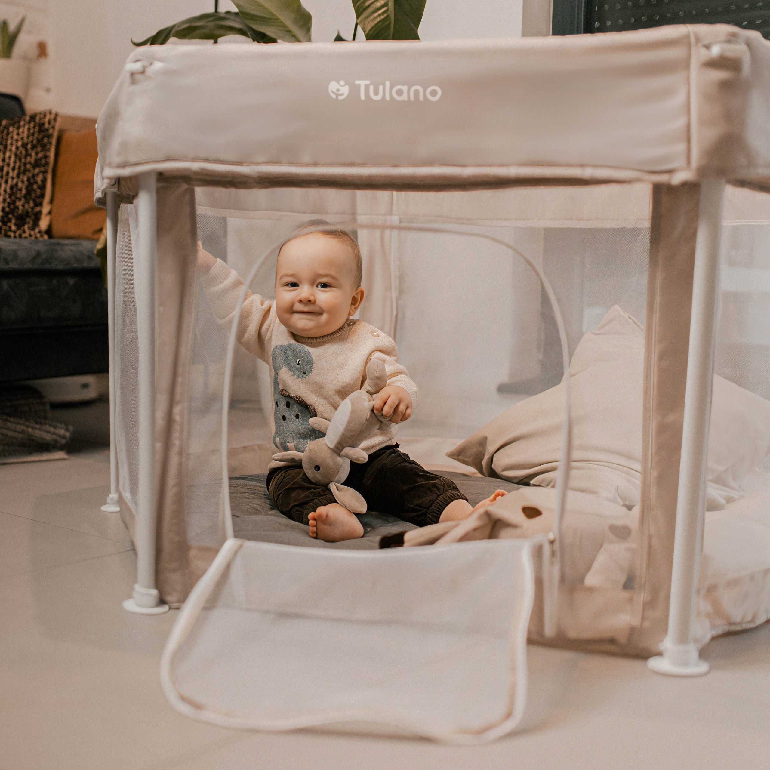 Kojec dla dziecka składany Tulano Cozy 30 Beige