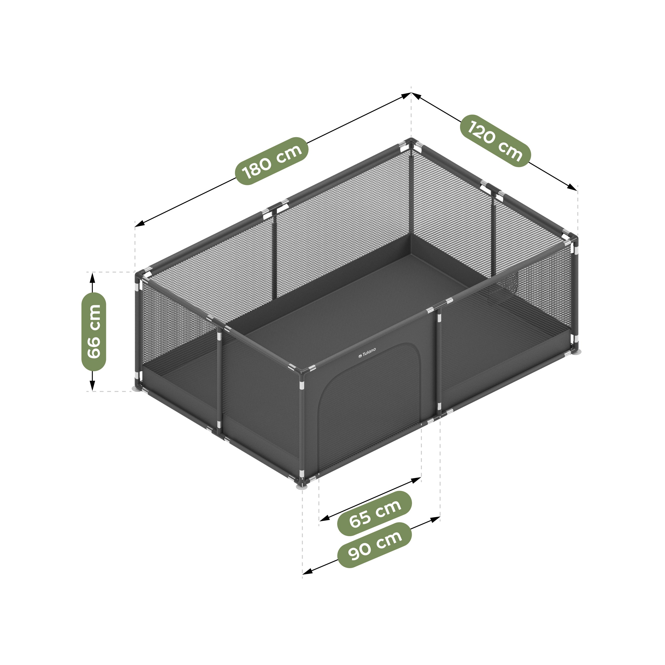 Kojec dziecięcy Tulano Cozy 22 Graphite - 180 cm