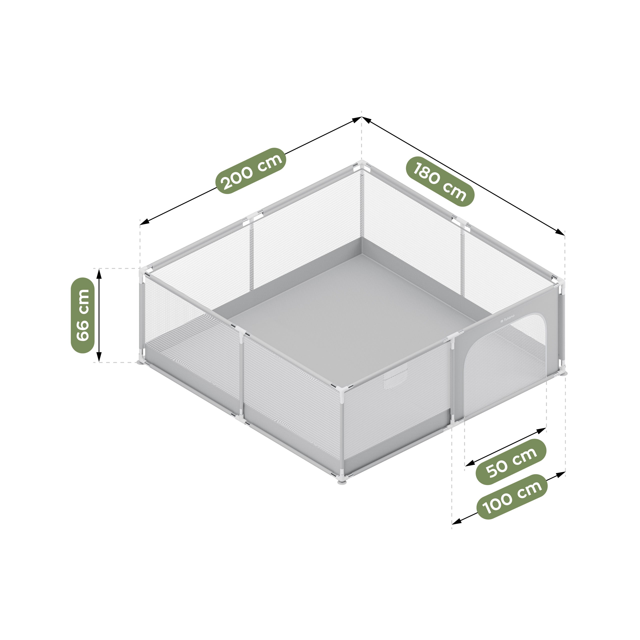 Kojec dziecięcy Tulano Cozy 28 Grey - 200 cm