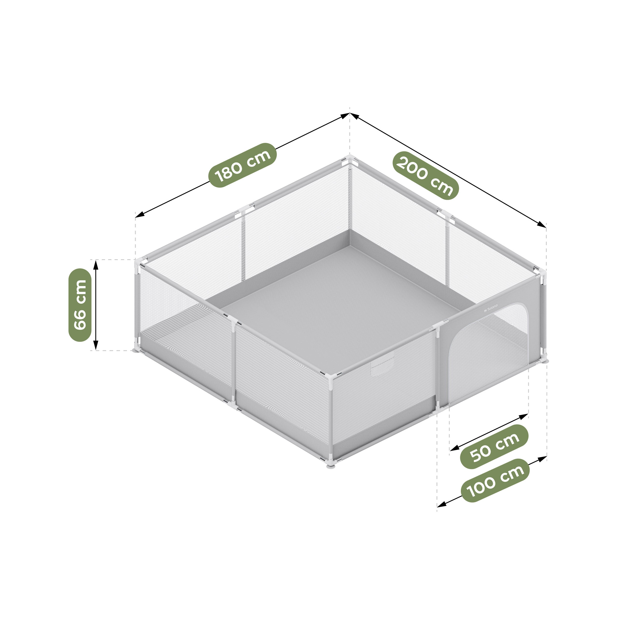 Kojec dziecięcy Tulano Cozy 28 Grey - 200 cm